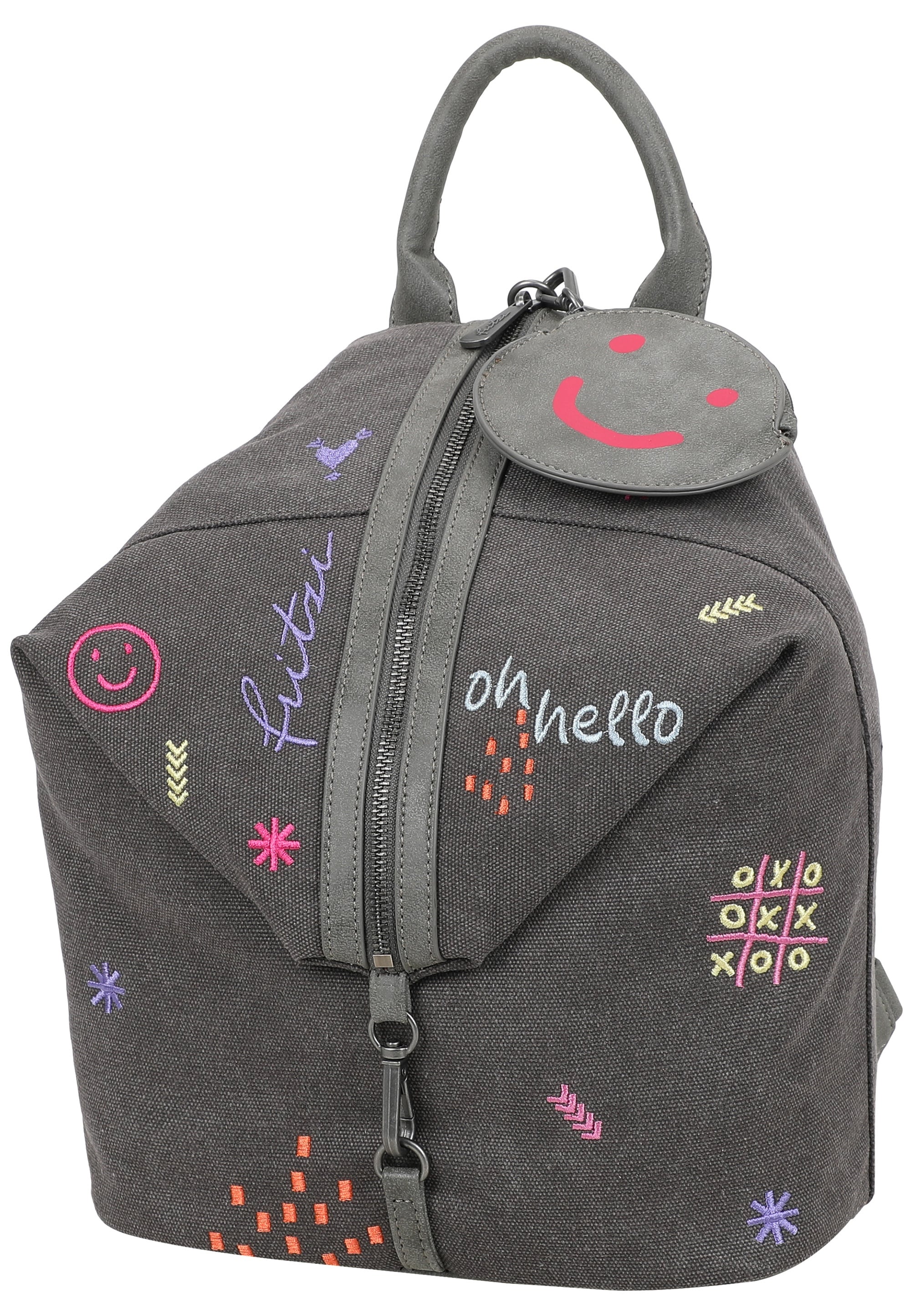 Fritzi aus Preußen Sportrucksack »Marit Limited Embro Fun« mit Stickdetails und abnehmbarem Pocket-Anhänger