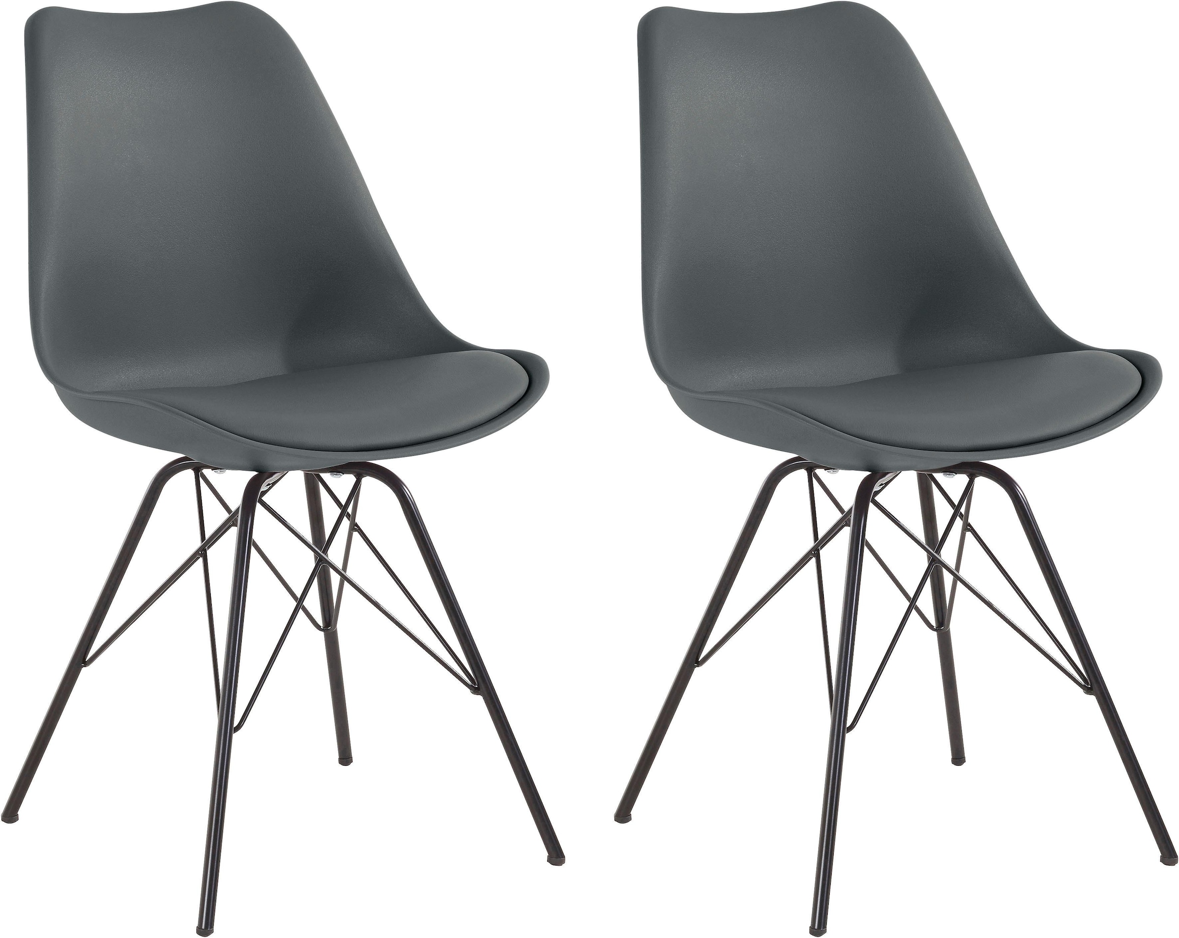 Homexperts 4-Fußstuhl »Ursel 01«, (Set), 2 St., Kunstleder, Sitzschale mit  Sitzkissen in Kunstleder | BAUR | 4-Fuß-Stühle