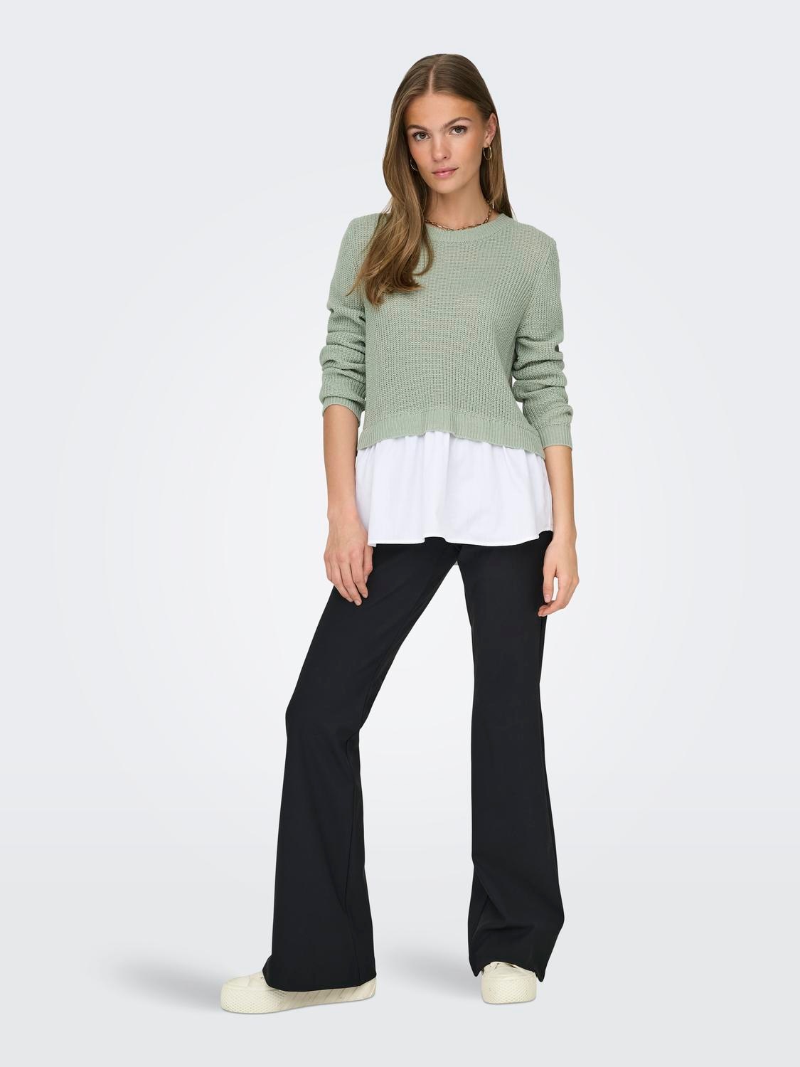 ONLY Rundhalspullover »ONLVIVIANA LS MIX O-NECK CC KNT«