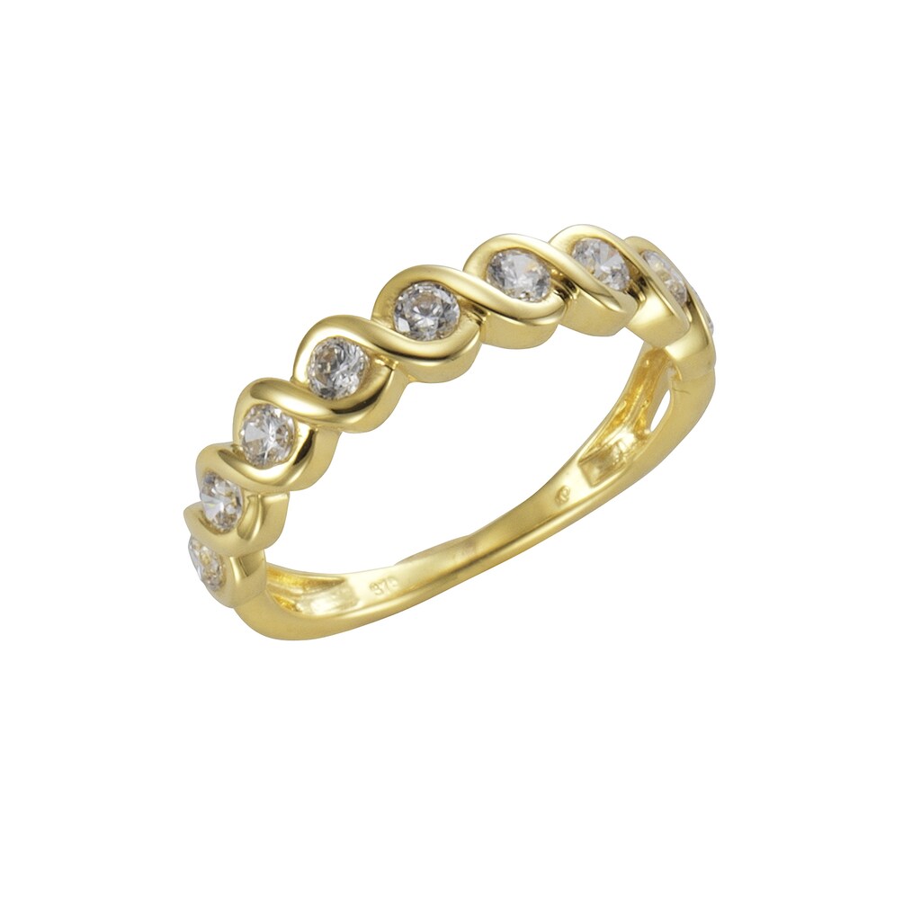 CELESTA Fingerring »375 Gold mit Zirkonia weiß«