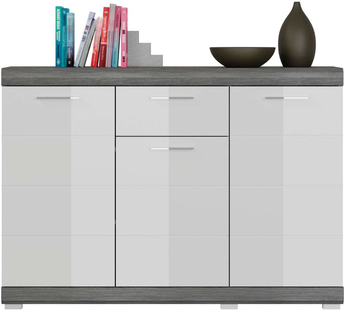 Thumbnail - Home affaire Kommode "SIENA, Breite 120 cm, 3 Türen, 1 Schubkasten, 5 Einlegeböden, 8 Fächer" hochwertige Rillenfräsung ...