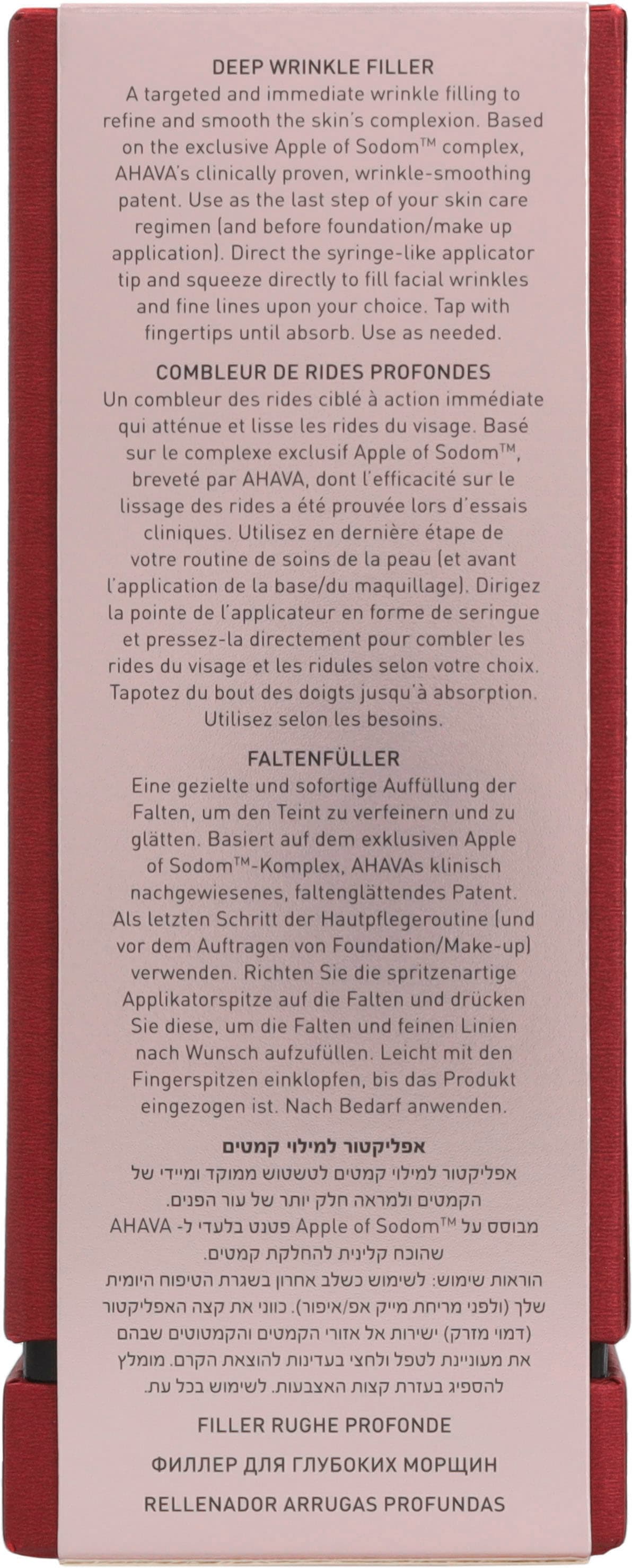 AHAVA Gesichtspflege »Apple Of Sodom Deep Wrinkle Filler«, Glättet die Haut und sorgt für Rückgang von kleinen Fältchen.