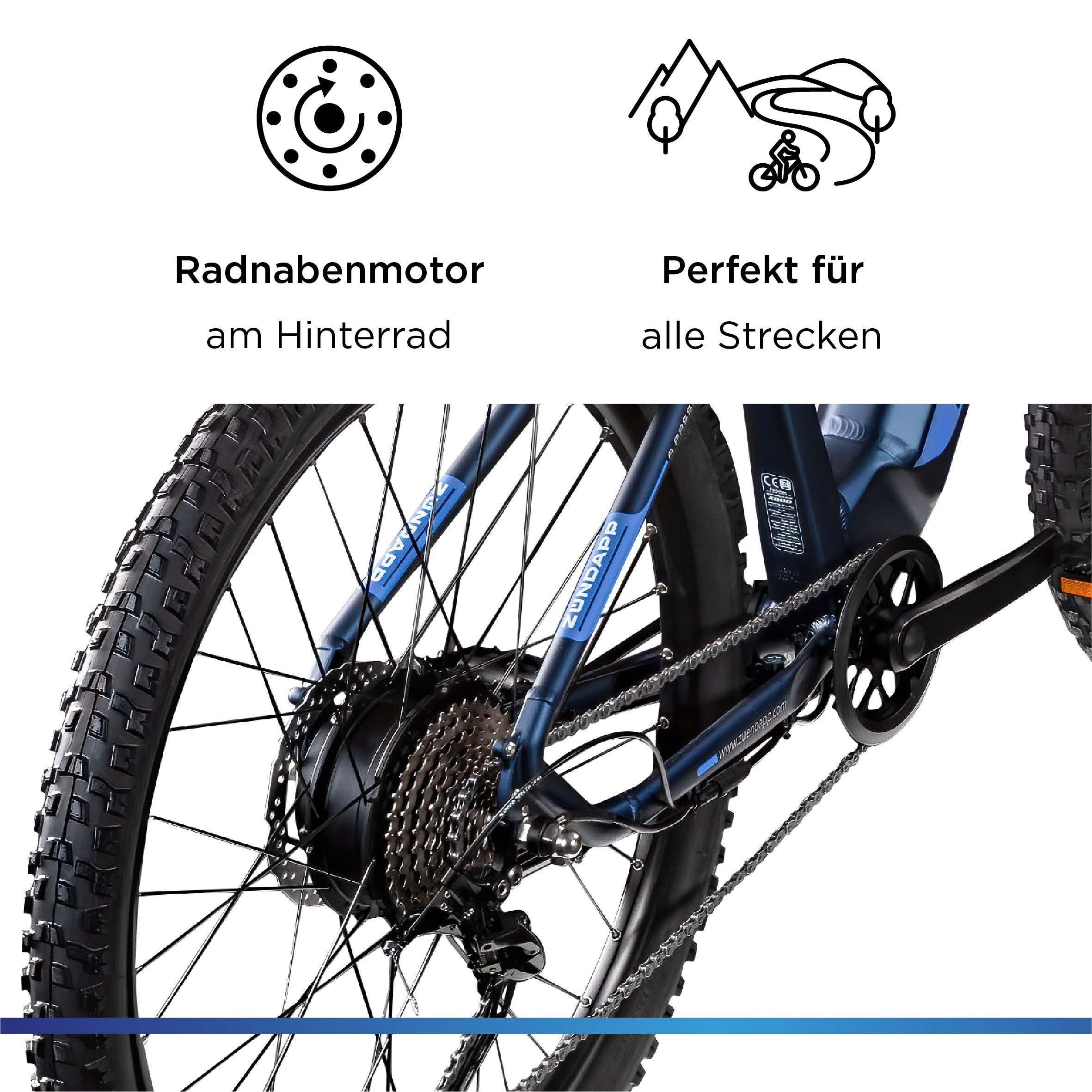 Zündapp E-Bike »Z898«, 24 Gang, Heckmotor 250 W, E-Bike E Mountainbike 27,5 Zoll Pedelec 170 - 190 cm Hardtail MTB