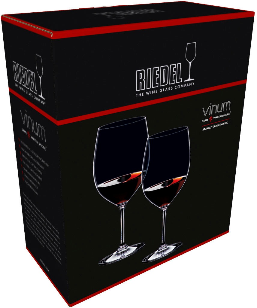 RIEDEL THE WINE GLASS COMPANY Rotweinglas »Vinum«, (Set, 2 tlg., CABERNET SAUVIGNON/MERLOT), Made in Germany, 650 ml, 2-teilig