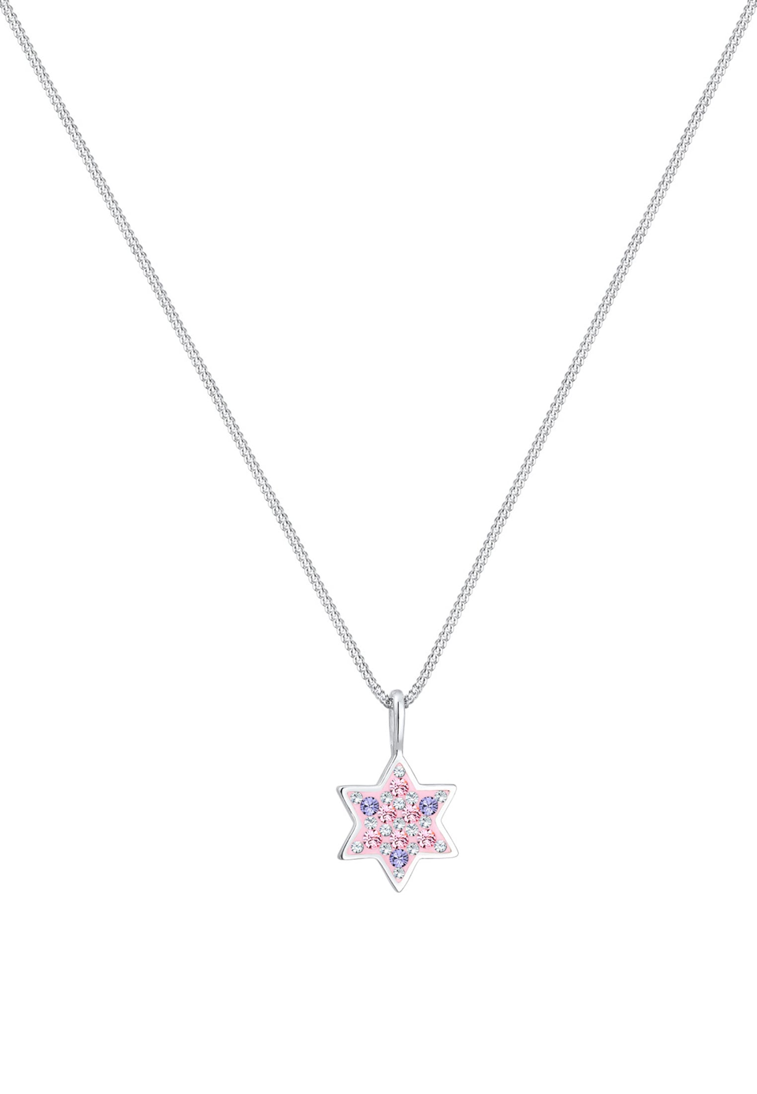 Elli Kette mit Anhänger »Kinder Star Pastel Kristall 925 Silber«