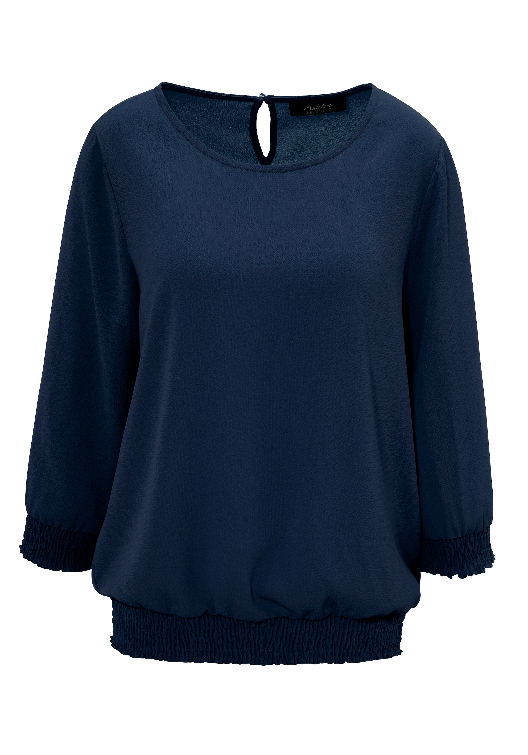 Aniston SELECTED Schlupfbluse, mit Smokbündchen und allover Blumenmuster - NEUE KOLLEKTION