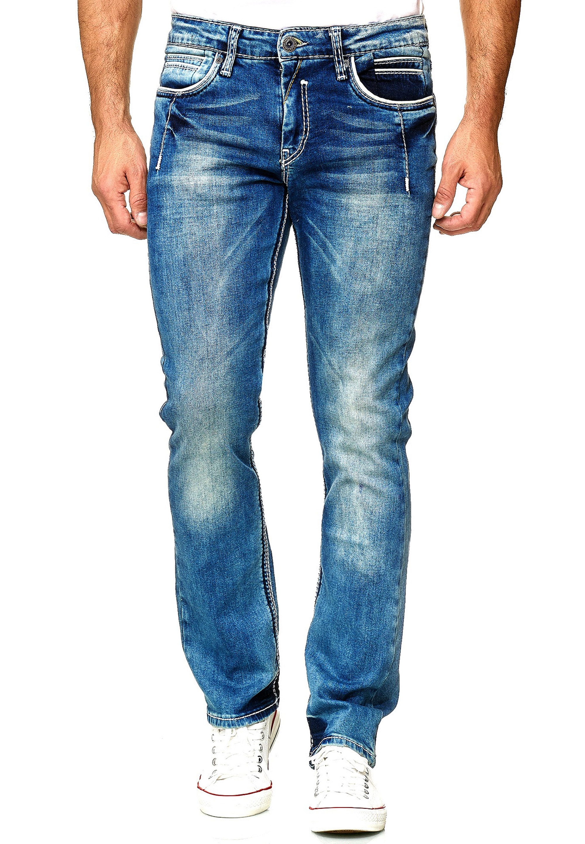 Straight-Jeans »NEW YORK 29«, im modernen Used-Look