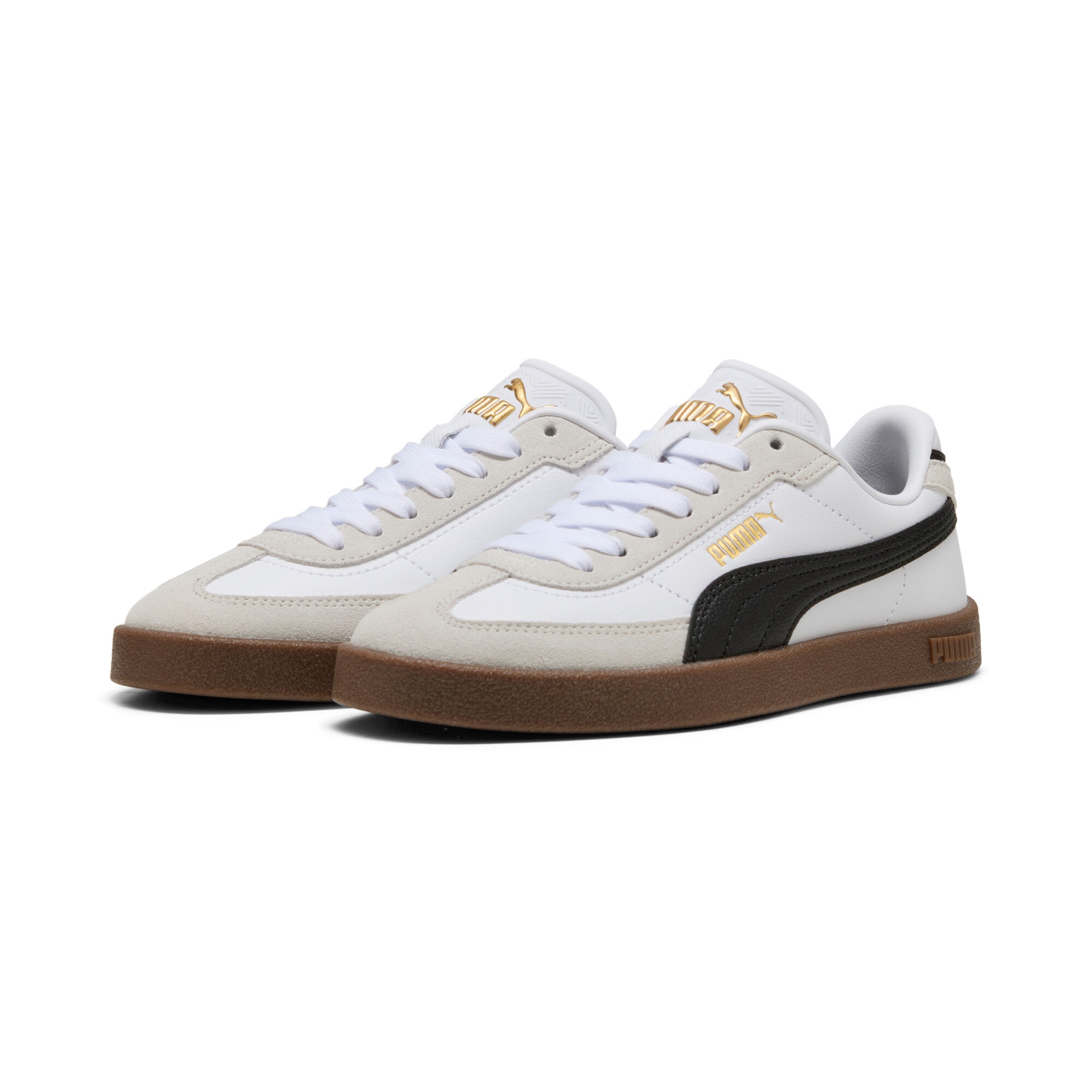 PUMA Damen Sneaker "CLUB II ERA JR", Gr. 36, schwarz-weiß, Leder, Schuhe, für Jugendliche