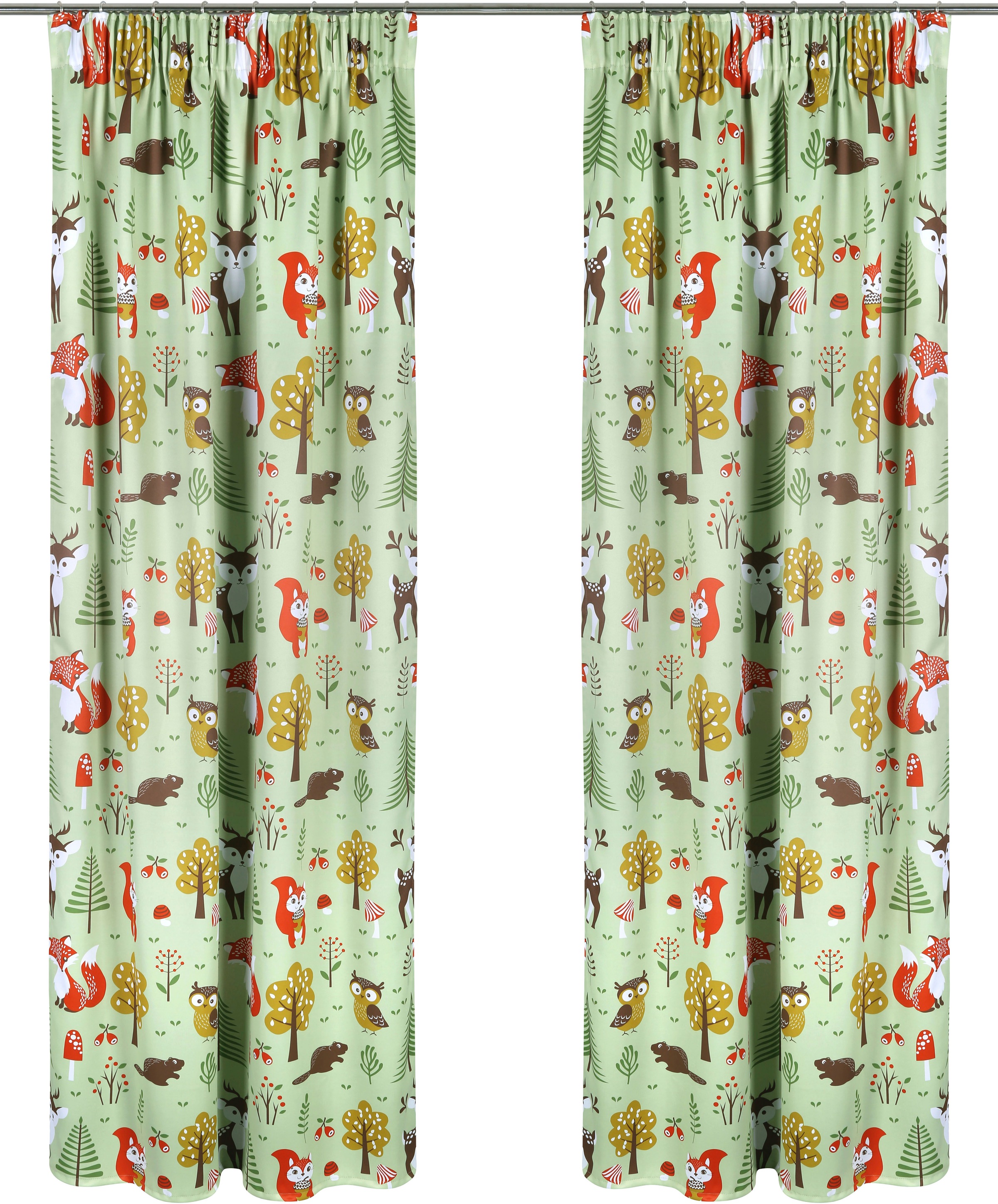 my home Verdunkelungsvorhang "Waldtiere" Multifunktionsband 1 Stk. tlg. bed günstig online kaufen