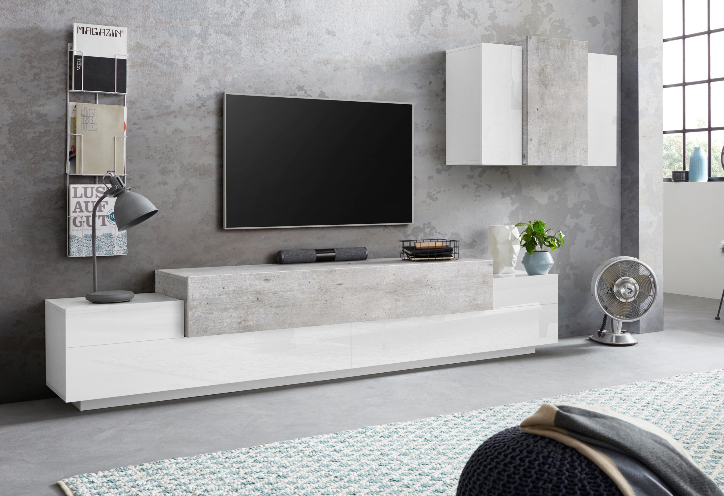 INOSIGN Wohnwand "Coro, Anbauwand, Medienwand" Set, 2 Stk. tlg. günstig online kaufen