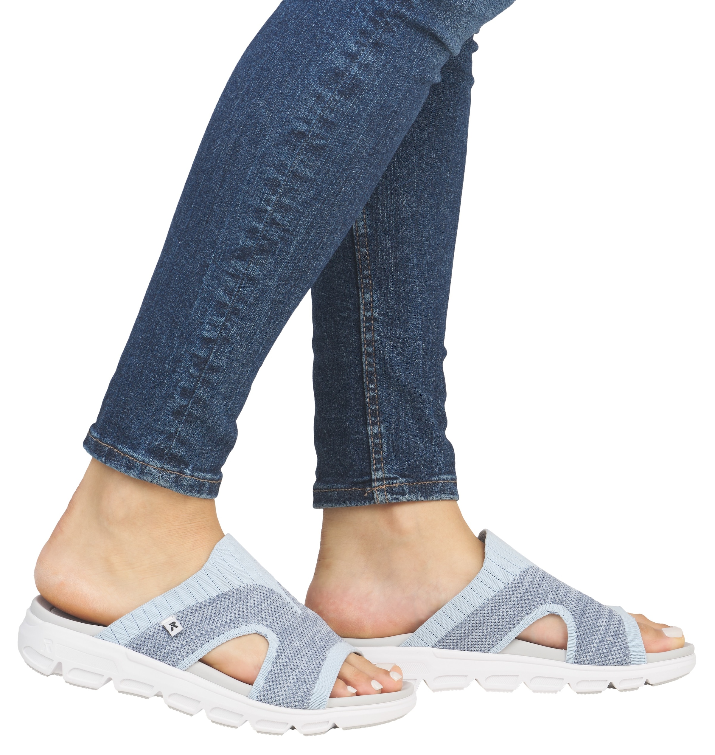 RIEKER Sport Pantolette, Sommerschuh, Schlappen, Poolslides, Strandschuh, maschinenwaschbar