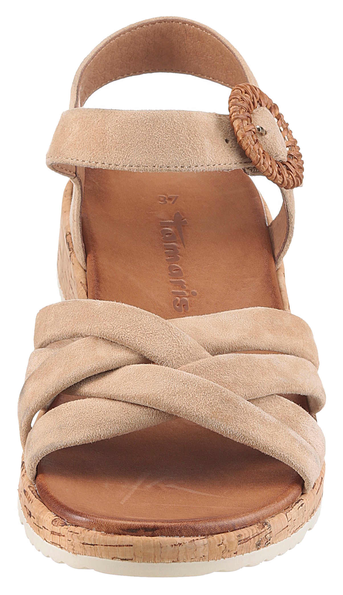 Tamaris Sandalette, Plateau, Sommerschuh, Riemchensandale mit hübscher Zierschnalle