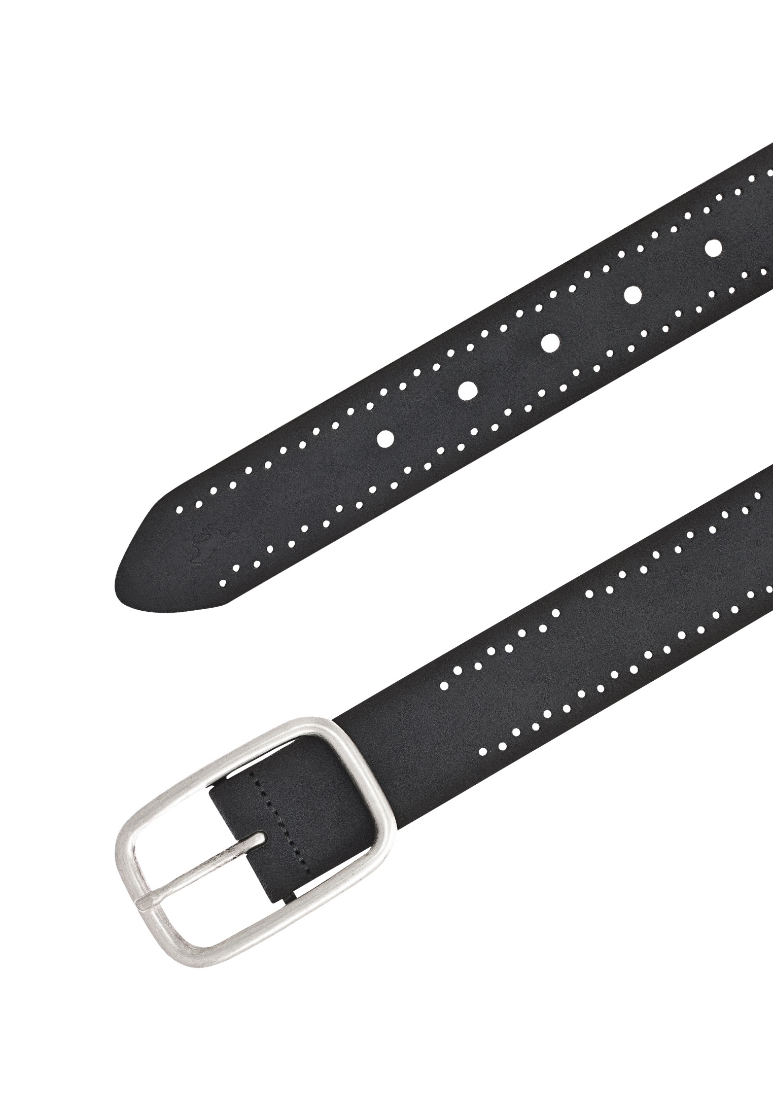 MUSTANG Ledergürtel, Robustes, genarbtes Rindsleder mit Lochstanzung, 3,5 cm