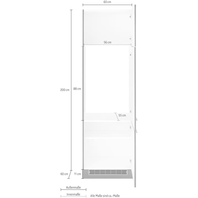 HELD MÖBEL Kühlumbauschrank »Kehl«, für Einbaukühlschrank, Nischenhöhe 88cm  bestellen | BAUR