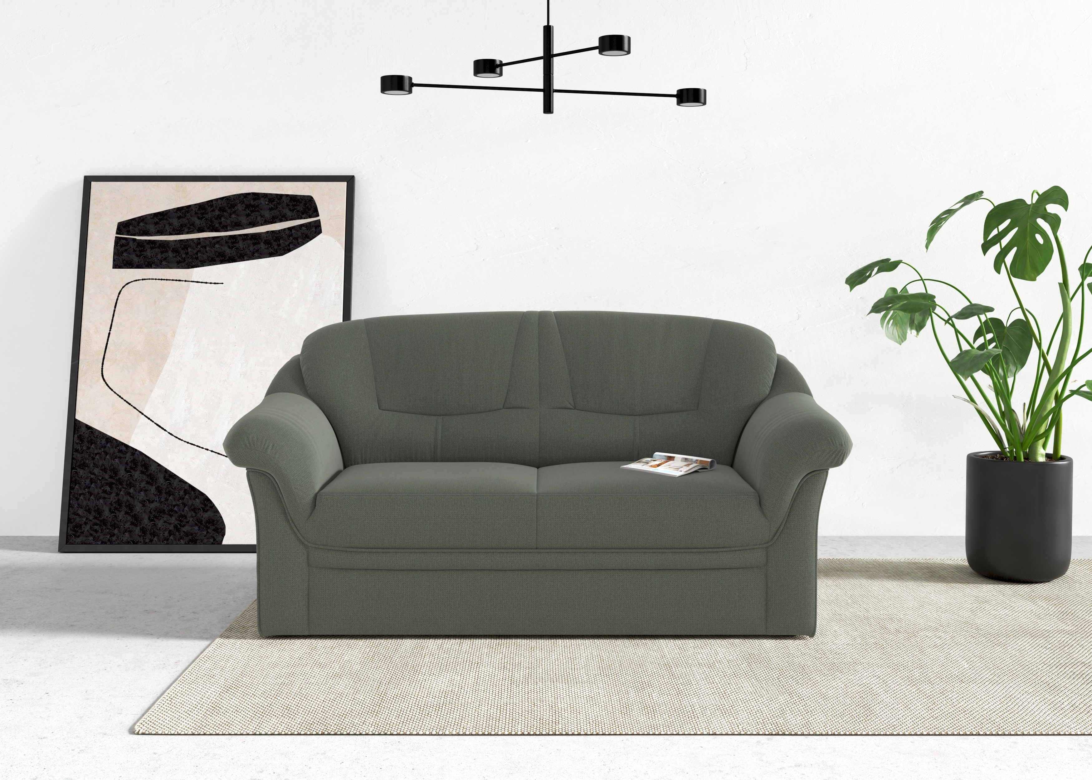 DOMO collection 2-Sitzer "Montana für kleine Räume, Breite 146cm, komfortabel und zeitlos" bequeme Armlehnen