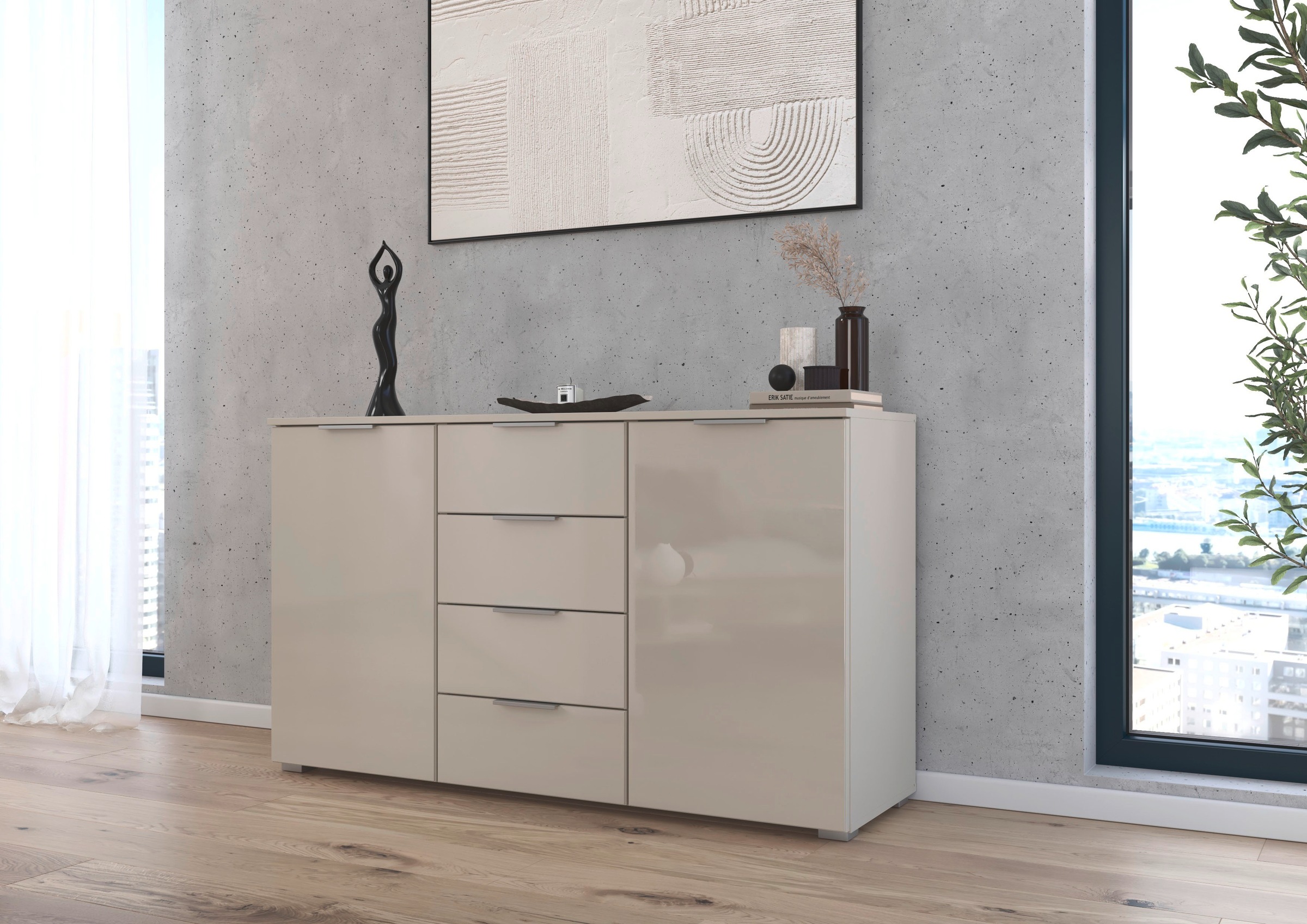 rauch Kombikommode "Sideboard Kombikommode Schubladenkommode AGORDO mit Gla günstig online kaufen