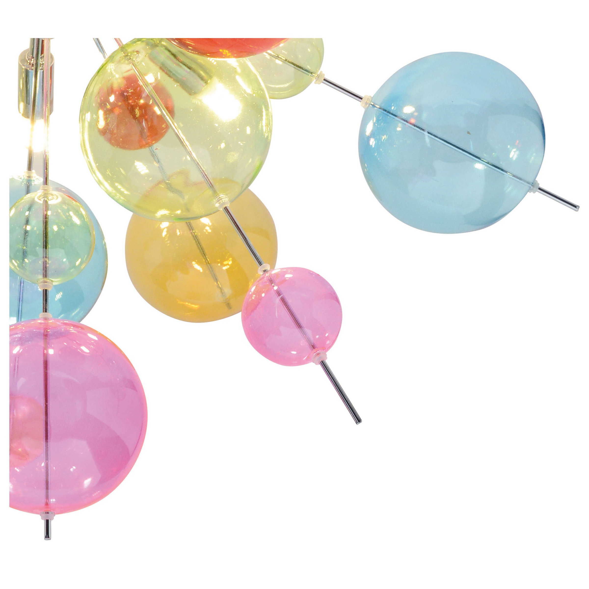 näve Deckenleuchte »Explosion« G9 1 Stk. exkl. 6x G9, bunte Glaskugeln, Gestell chromfarben, halbrund, D: 57cm