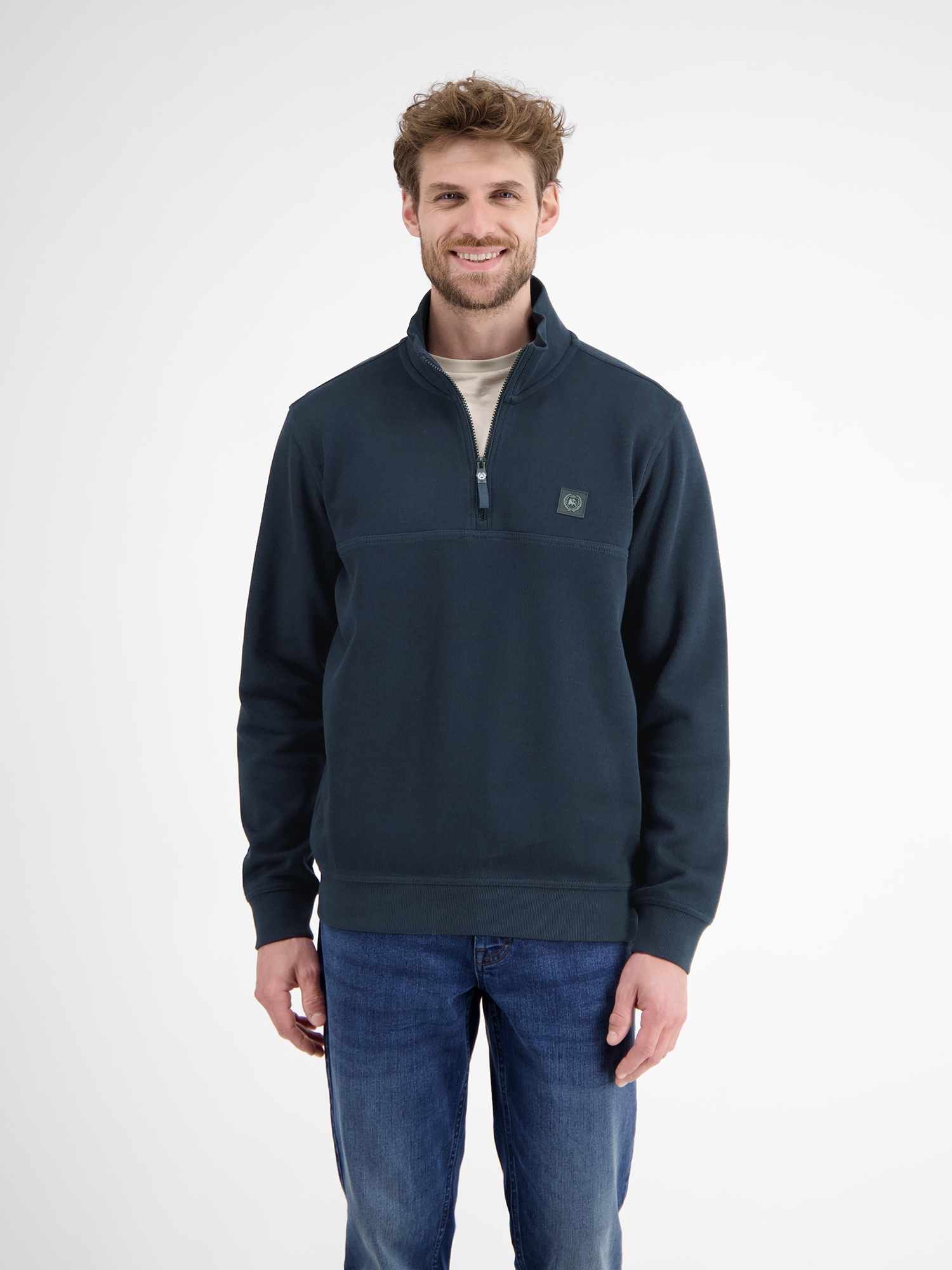 LERROS Sweatshirt "LERROS Herren Troyer, sportiv gerippt" günstig online kaufen