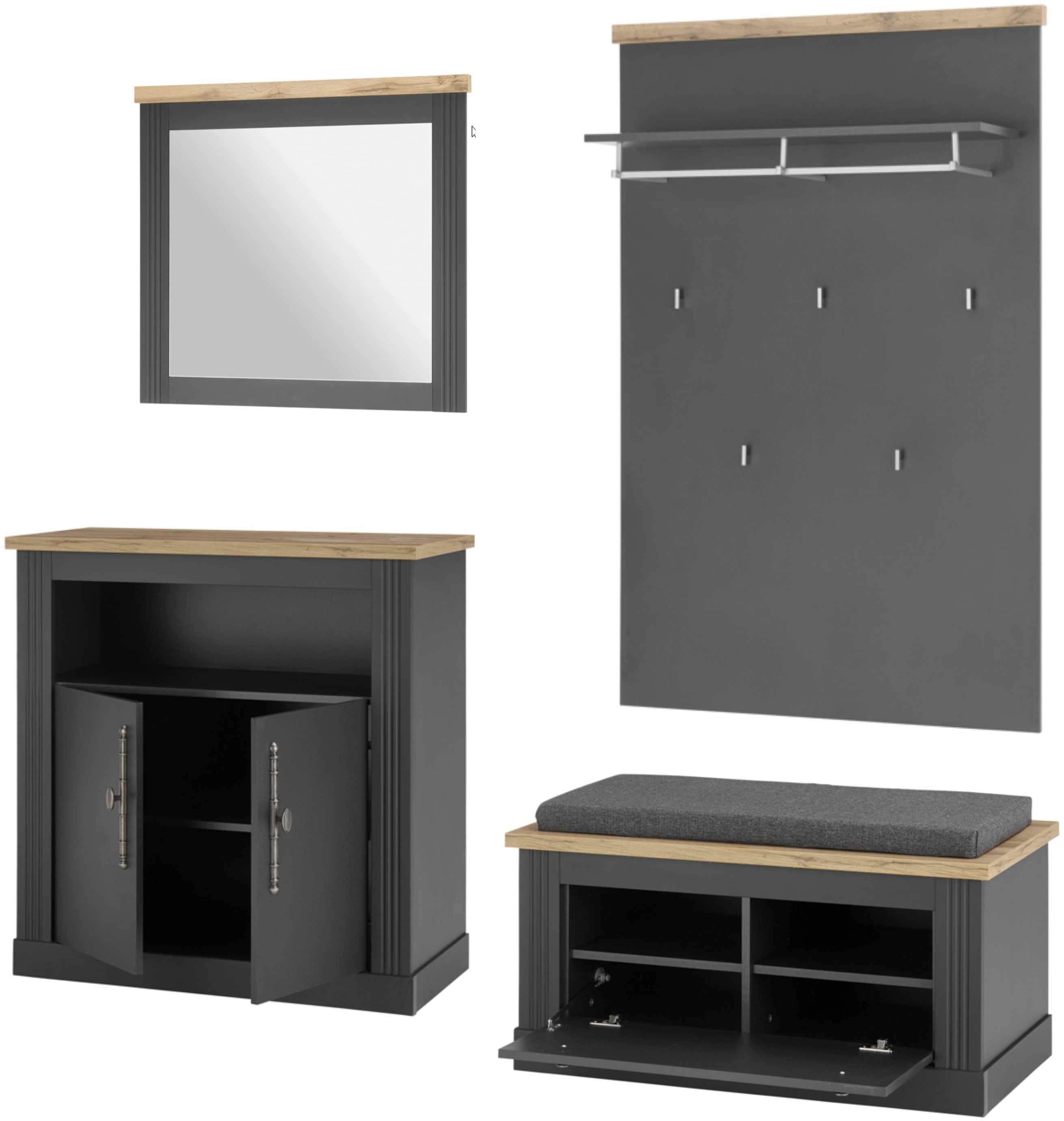 OTTO home Garderoben-Set "Westminster, Garderobe im Landhausstil, Komplettset mit viel Stauraum" 4 Stk. tlg.