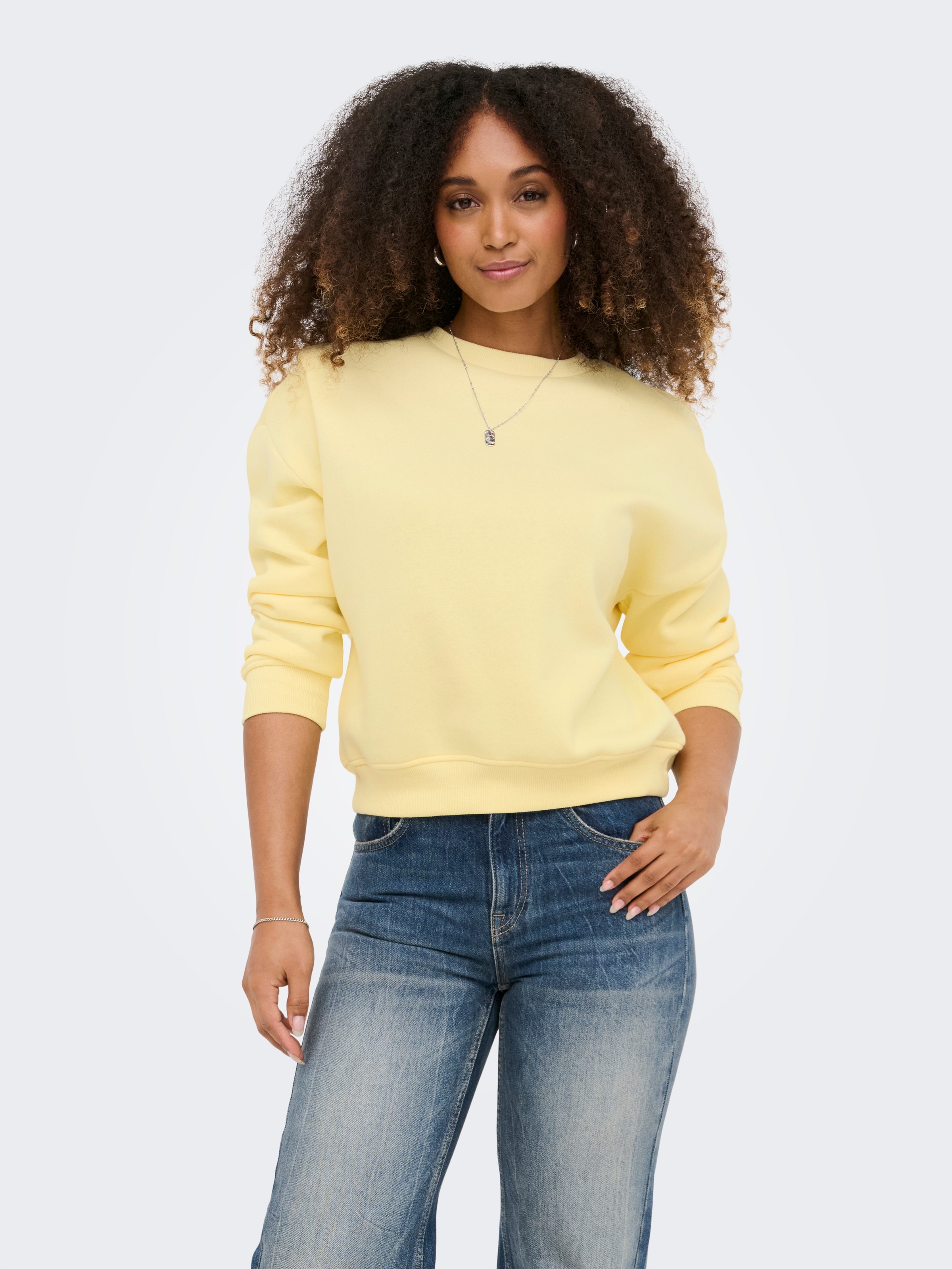 ONLY Sweatshirt "ONLSWEAT L/S CREW OVERSIZE SWT", Baumwollmischung, loose f günstig online kaufen