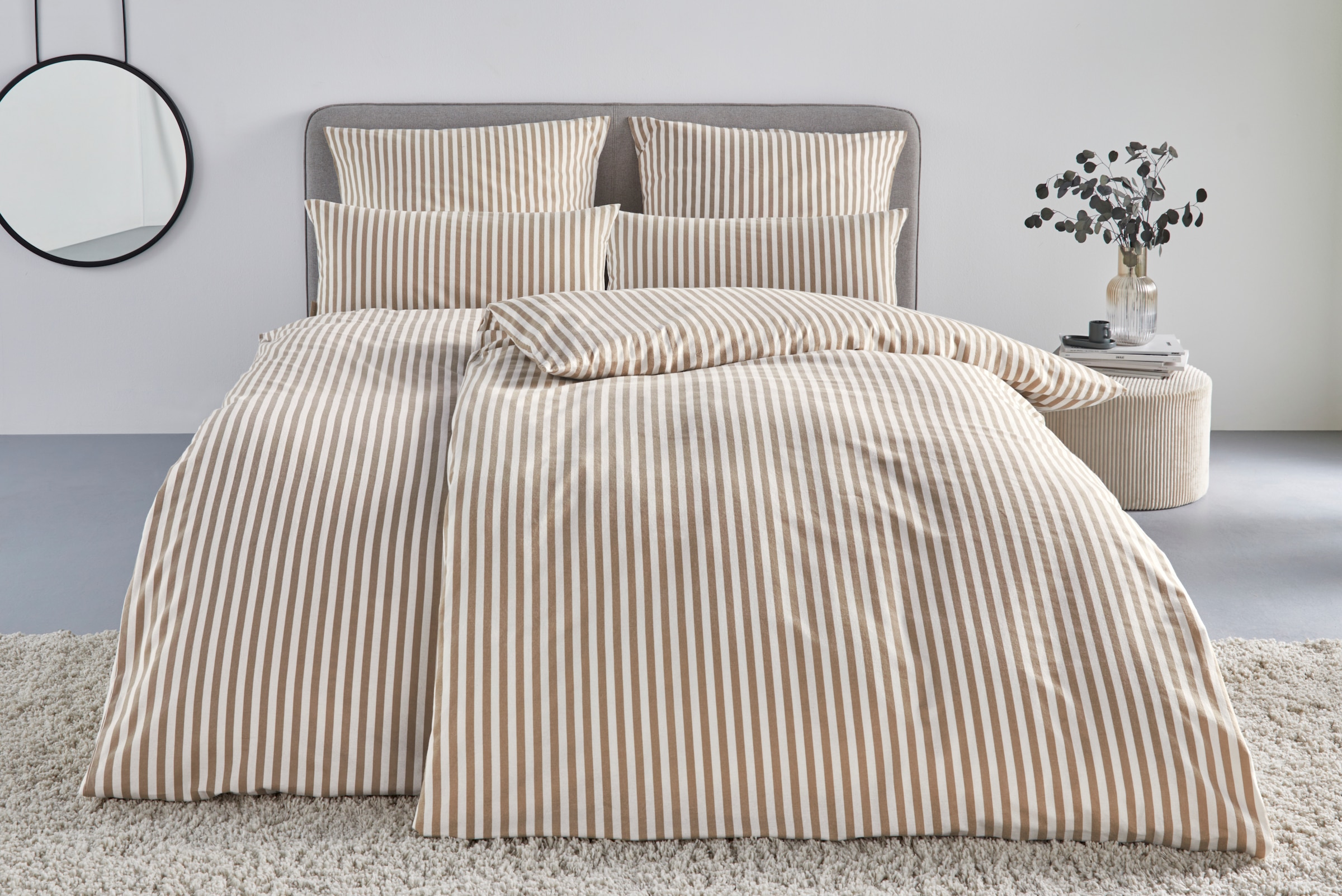 LeGer Home by Lena Gercke Bettwäsche "Linnea" 2 aus 100% Baumwolle, Streifendesign