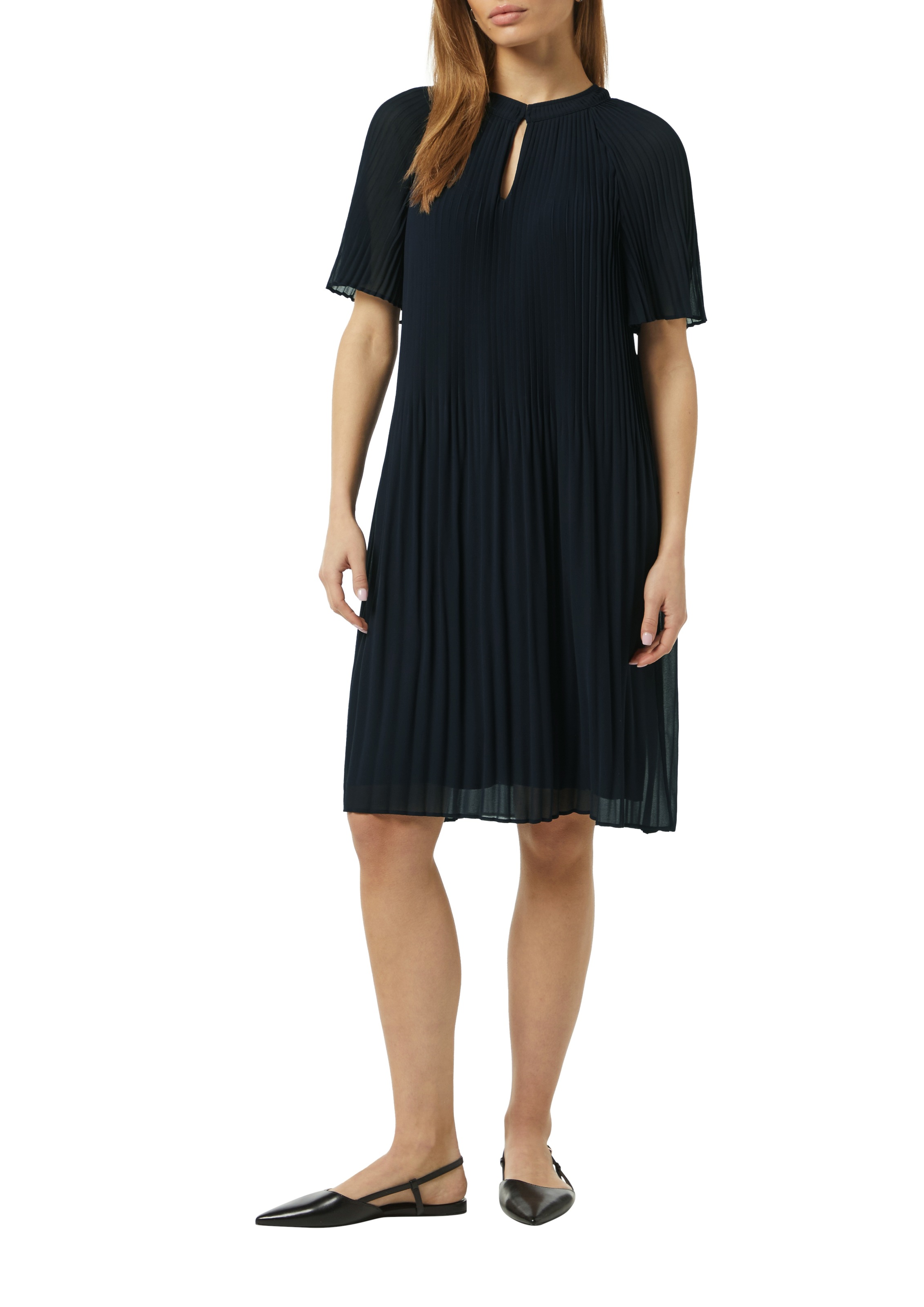 Comma Midikleid Ohne Taschen aus Chiffon, mit Plissee-Falten günstig online kaufen