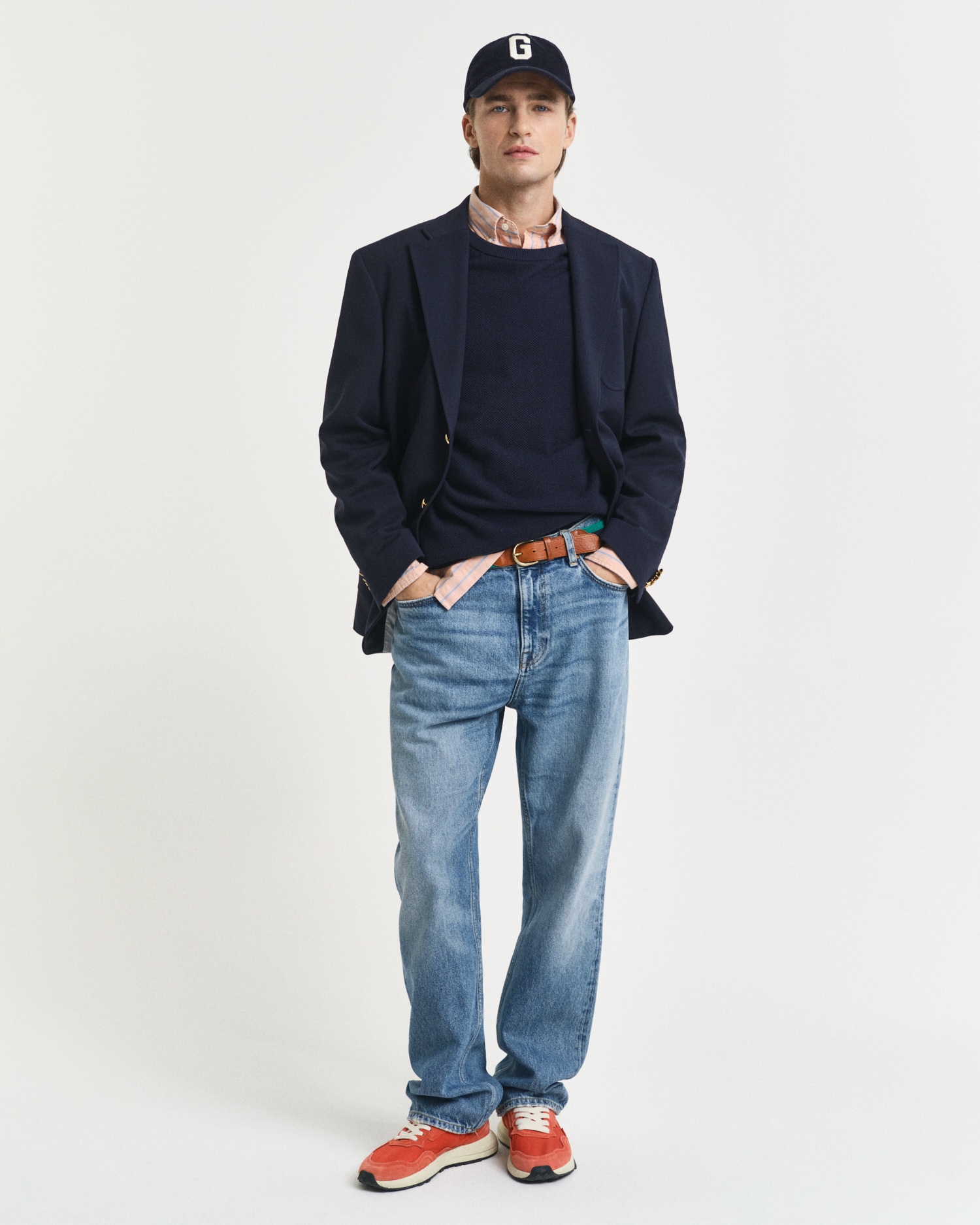 Gant Rundhalspullover »COTTON PIQUE C-NECK«, mit Logostickerei auf der Brust