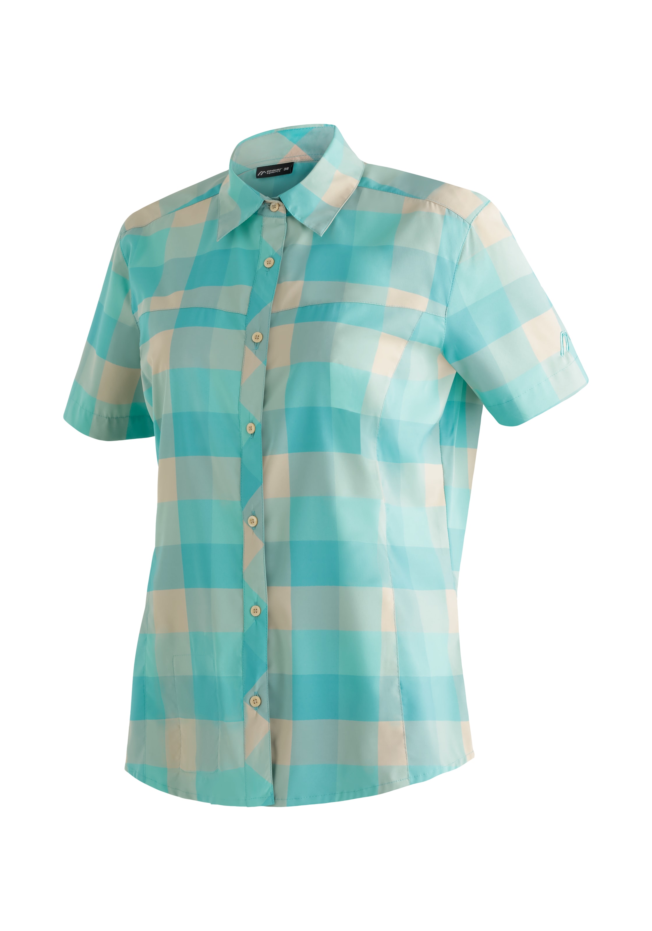 Maier Sports Outdoorbluse »Kendra S/S W«, Damen Kurzarmbluse, pflegeleichte Karobluse