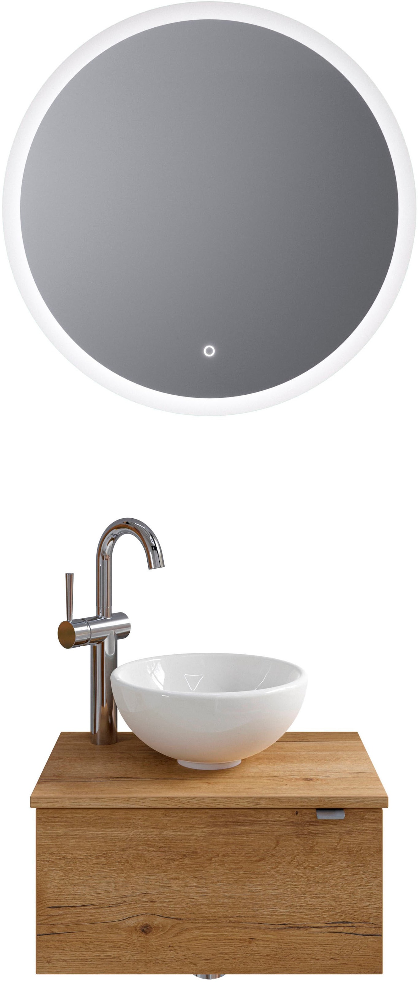 Saphir Badmöbel-Set "Serie 6915" 4 Stk. tlg. Gäste-Bad, mit LED-Spiegel und günstig online kaufen