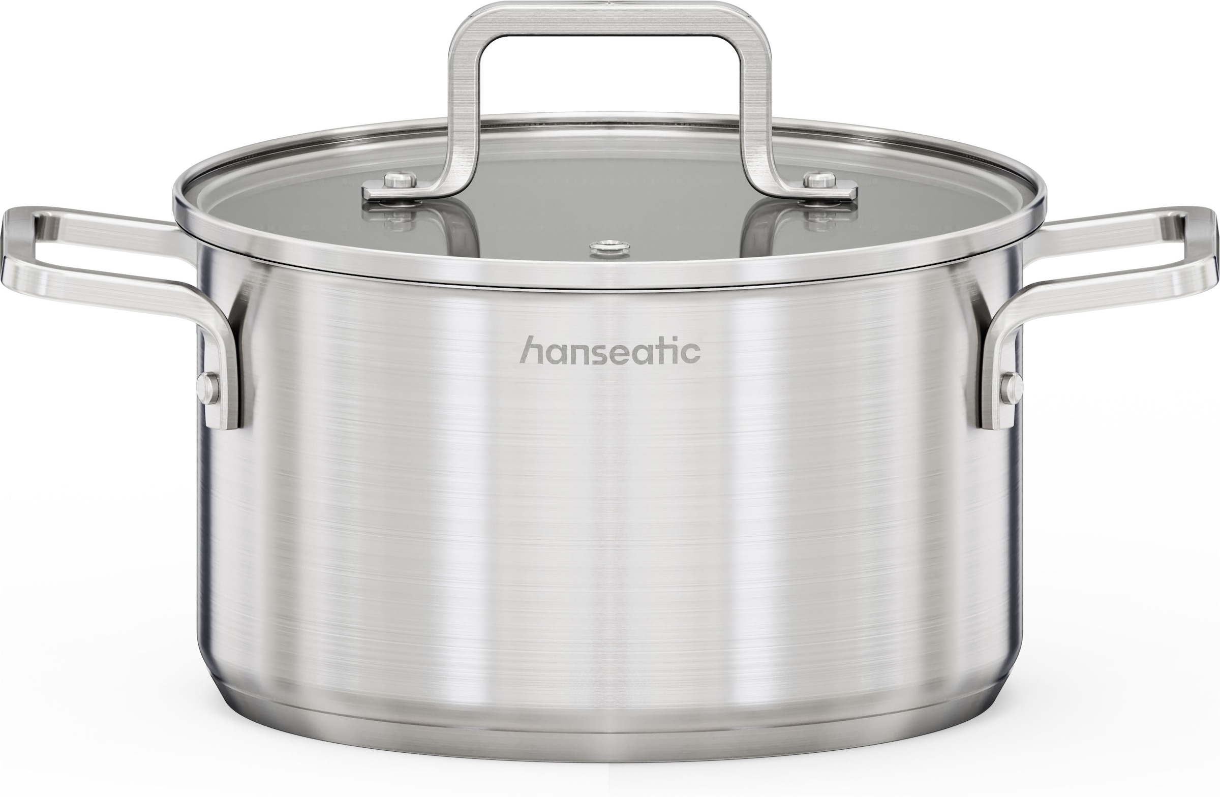 Hanseatic Topf-Set »DAILY« Set, Stielkasserolle 16 cm, Kochtopf 16/20/24 cm, 7 tlg. Edelstahl 18/10