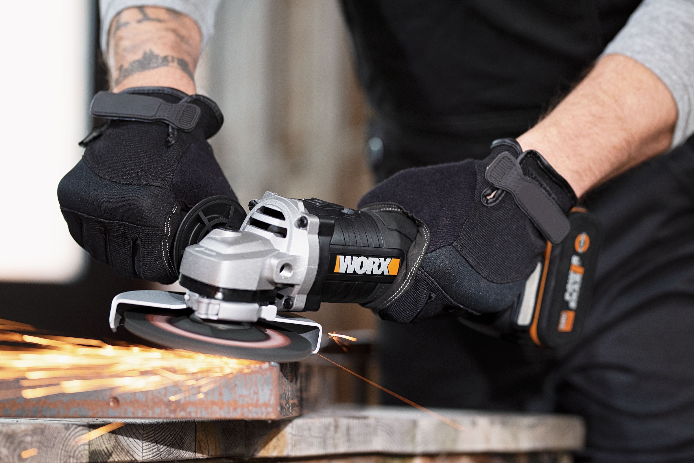 Worx Akku-Winkelschleifer »WX812.9 NITRO«, 125mm Schleifscheibe, 8500 U/min, Brushless-Motor, ohne Akku&Ladegerät