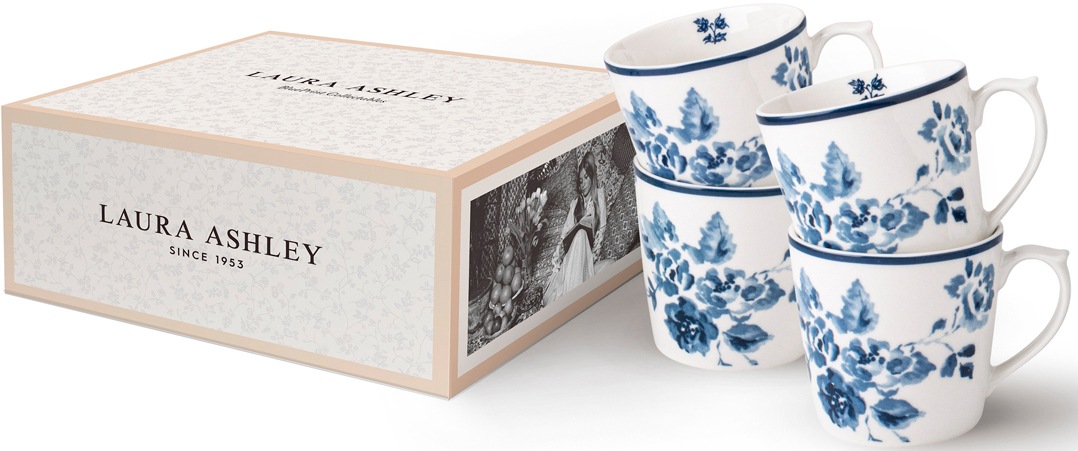 LAURA ASHLEY BLUEPRINT COLLECTABLES Becher »China Rose«, (Set, 4 tlg., 4 Becher), 4-teilig, 320 ml