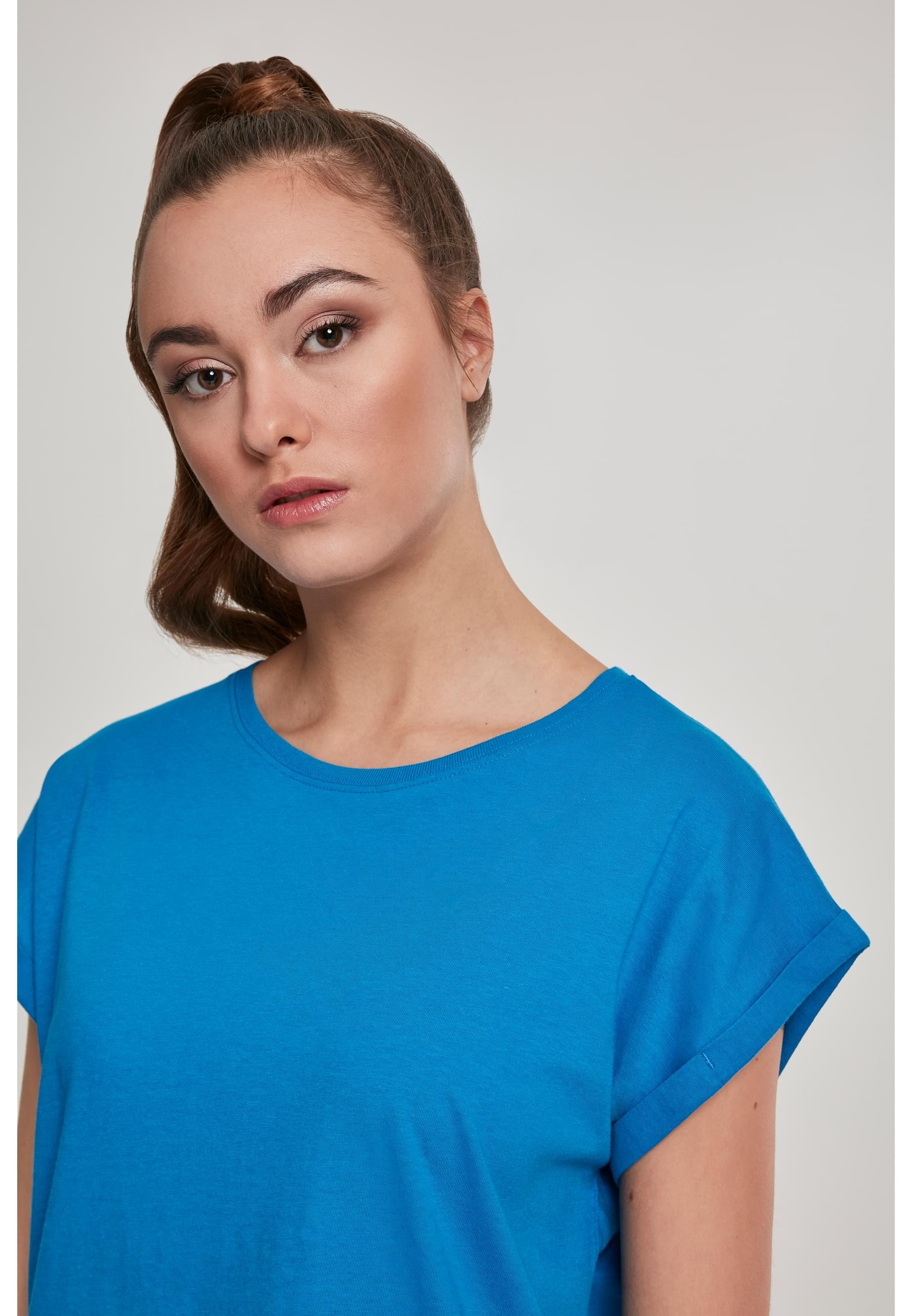 URBAN CLASSICS Kurzarmshirt »Urban Classics Damen Ladies Extended Shoulder Tee«, (1 tlg.)