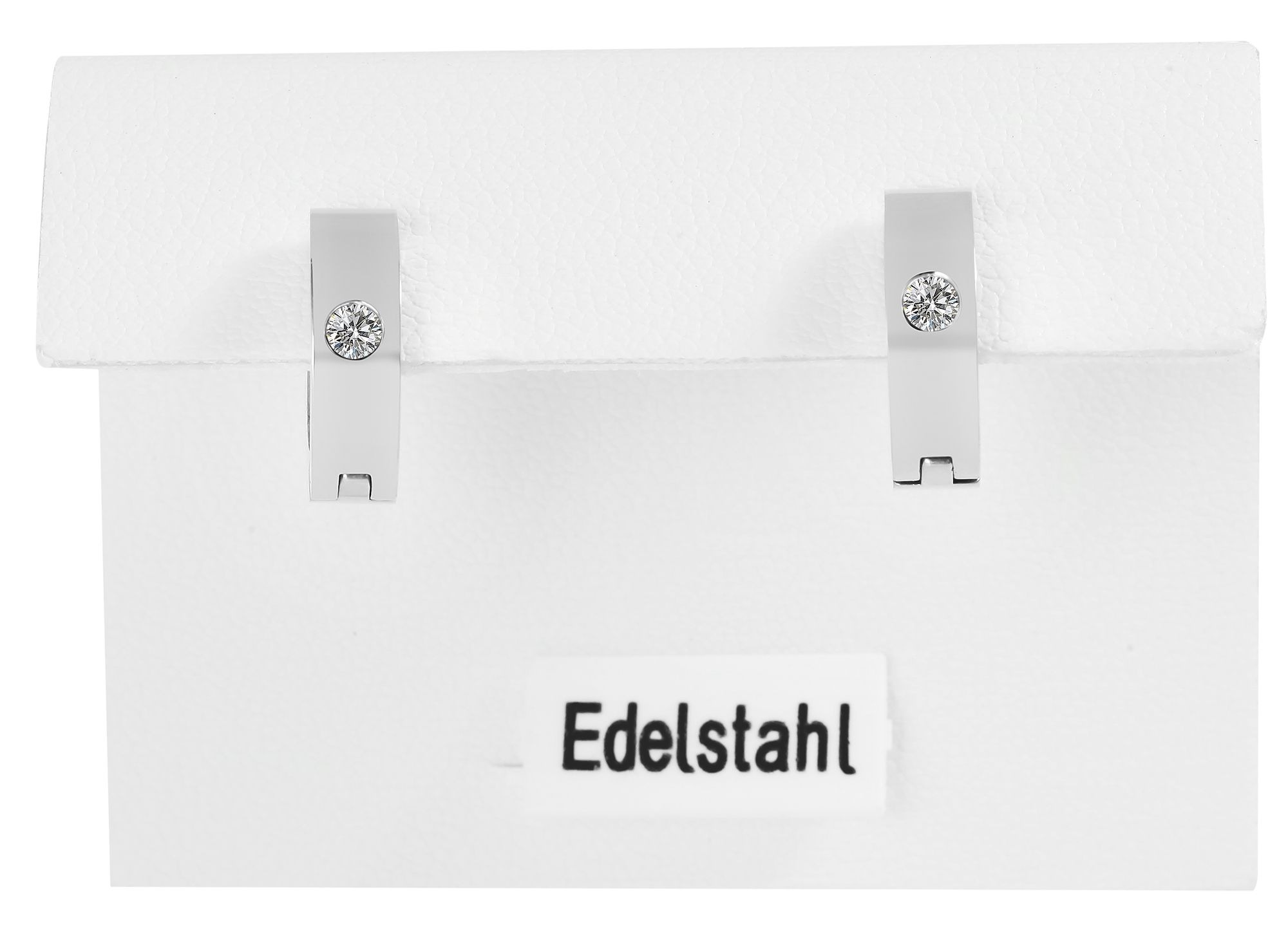 Adelia´s Paar Creolen »Damen Ohrringe – Creole aus Edelstahl mit Strass Steinchen« Ideal zum Verschenken – schlicht und stilvoll