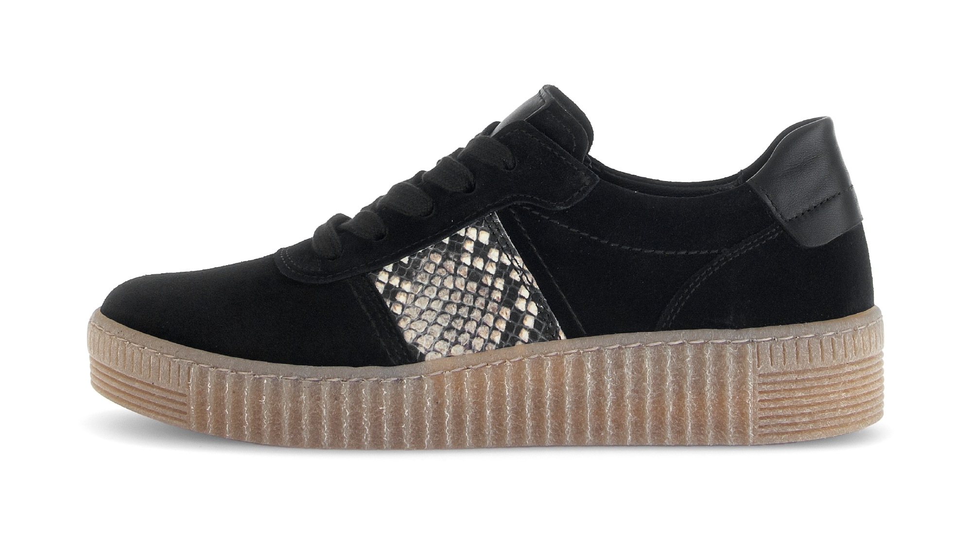 Gabor Plateausneaker, Freizeitschuh, Halbschuh, Schnürer mit Plateausohle in Krepp-Optik