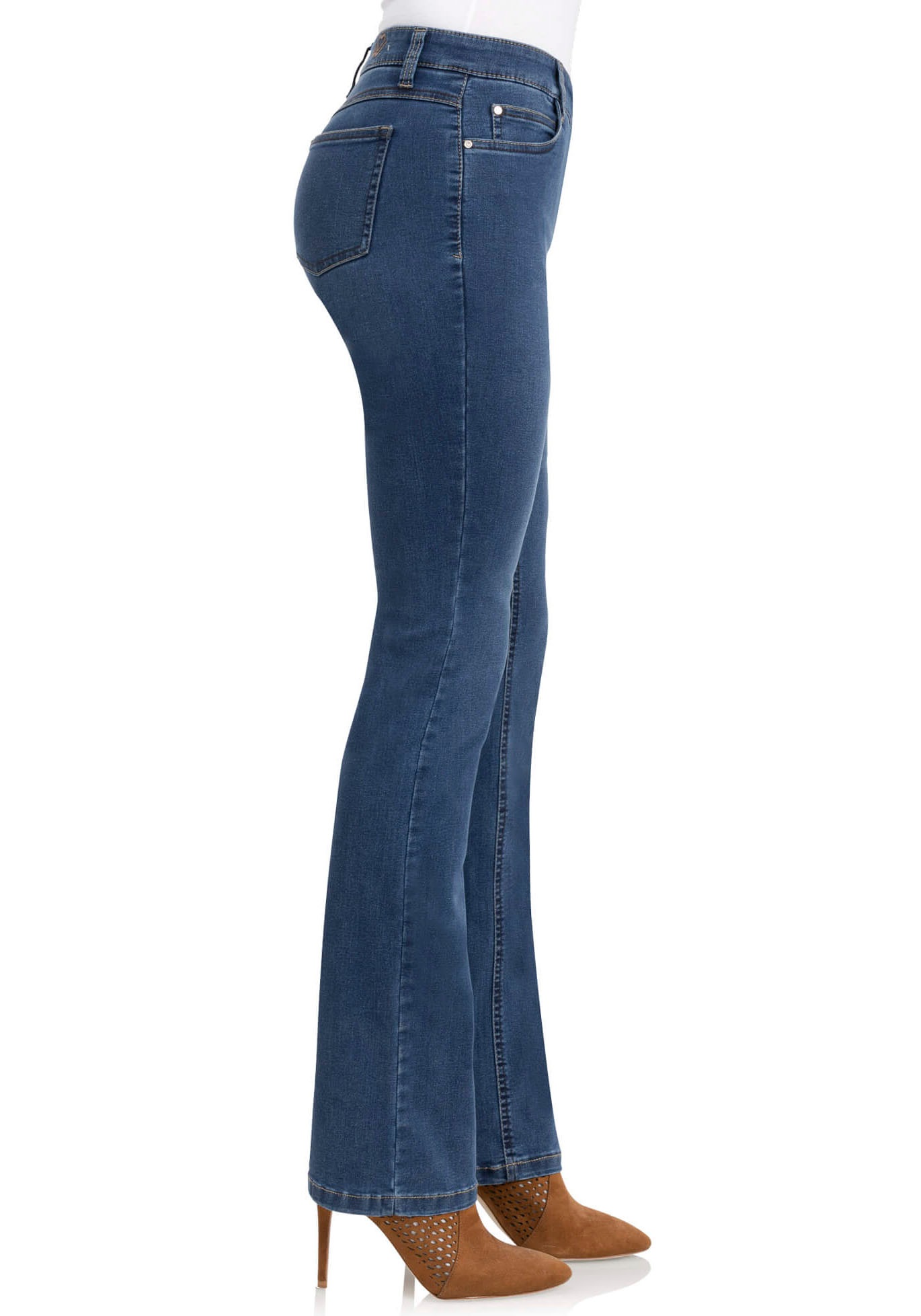 Thumbnail - wonderjeans Bootcut-Jeans, Figurbetonte Form mit leicht ausgestelltem Bein