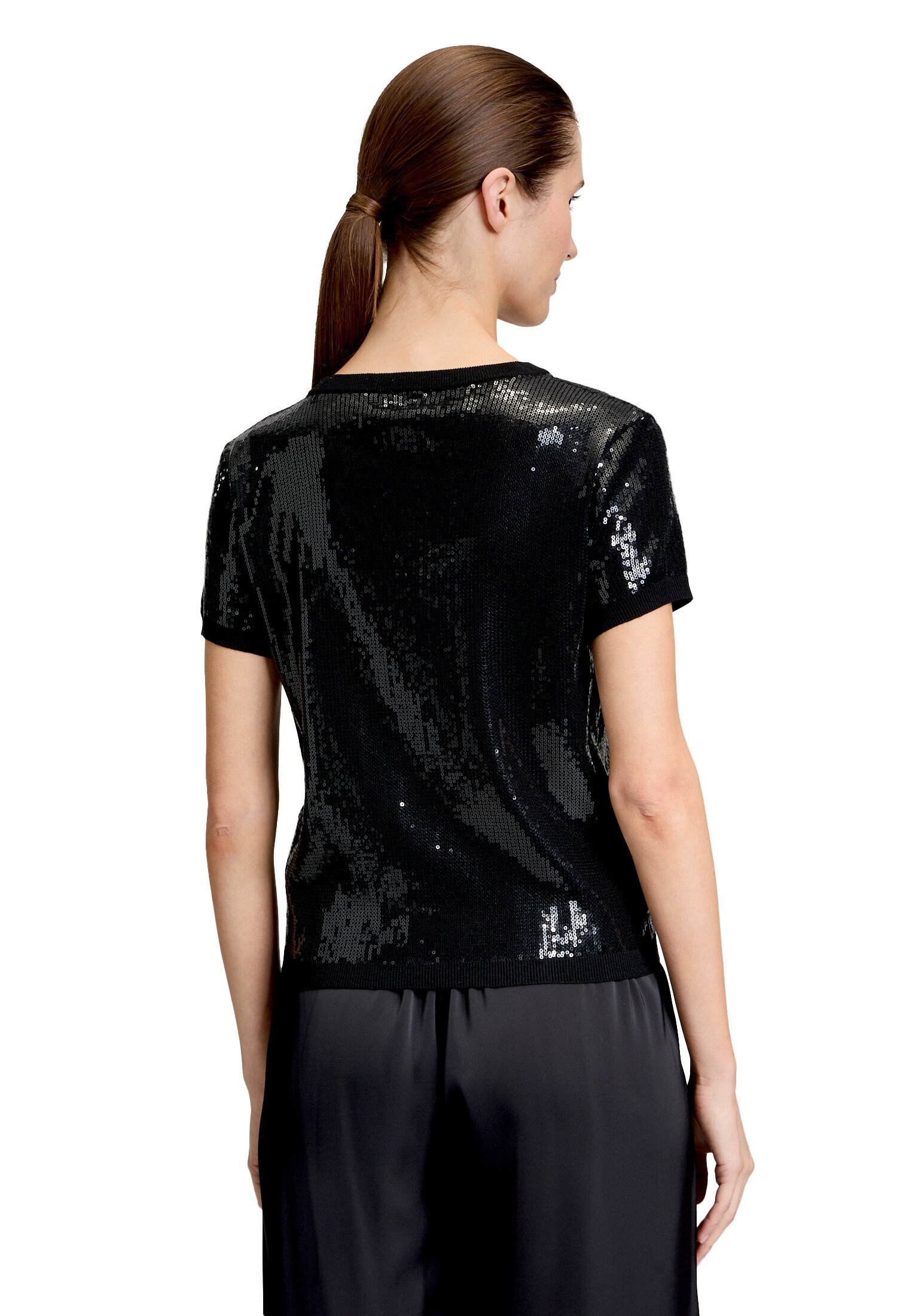 Vera Mont Kurzarmshirt »Damen mit Rundhalsausschnitt« 1 Stk. Pailletten