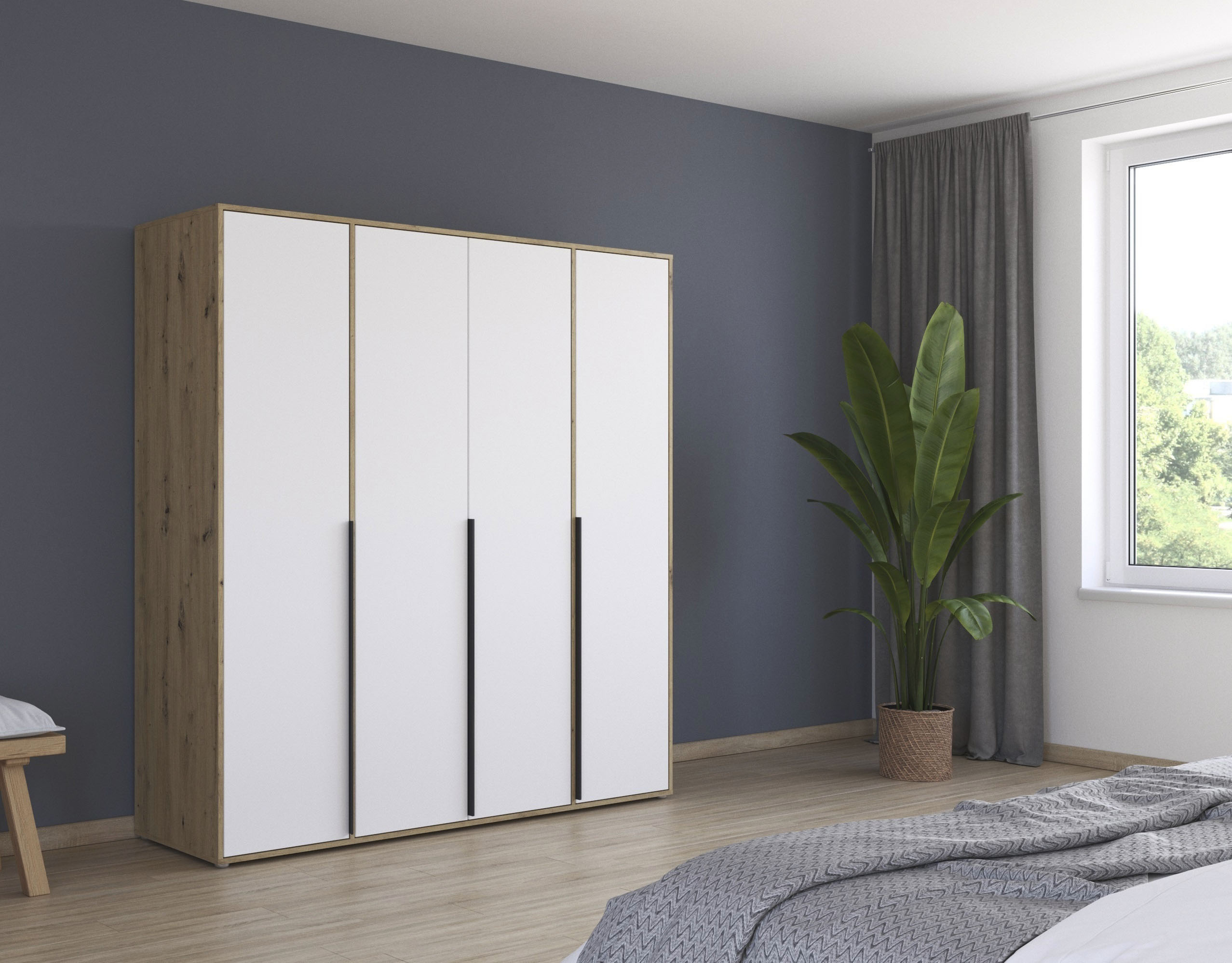 Thumbnail - rauch Drehtürenschrank "Kleiderschrank Schrank Garderobe Wäscheschrank NAGATA viel Stauraum" in 3 verschiedenen Ausstatt...