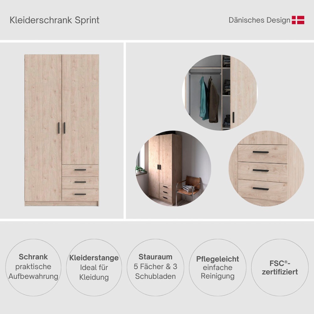 Thumbnail - INOSIGN Kleiderschrank "Sprint Drehtürenschrank, Aufbewahrung Kasten Schrank Stauraum" Breite 98,5/147 oder 195,5 cm, je...