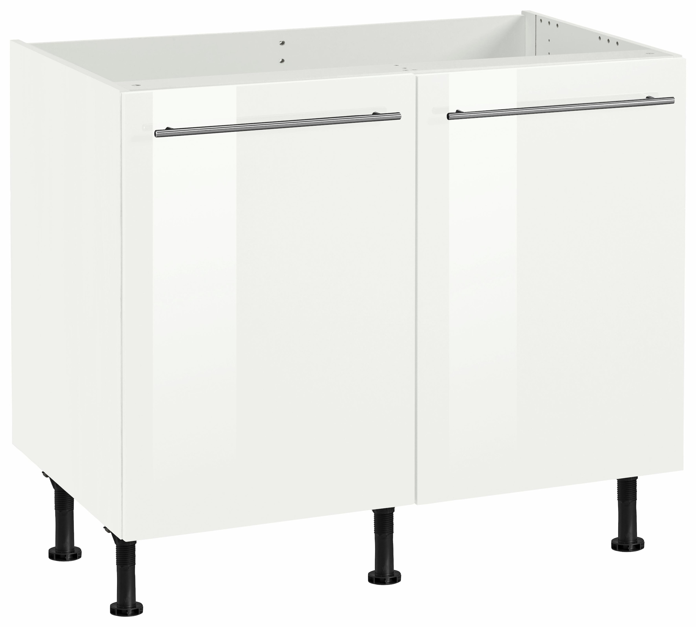 OPTIFIT Spülenschrank "Bern", 100 cm breit, mit 2 Türen, höhenverstellbare Füße, mit Metallgriffen