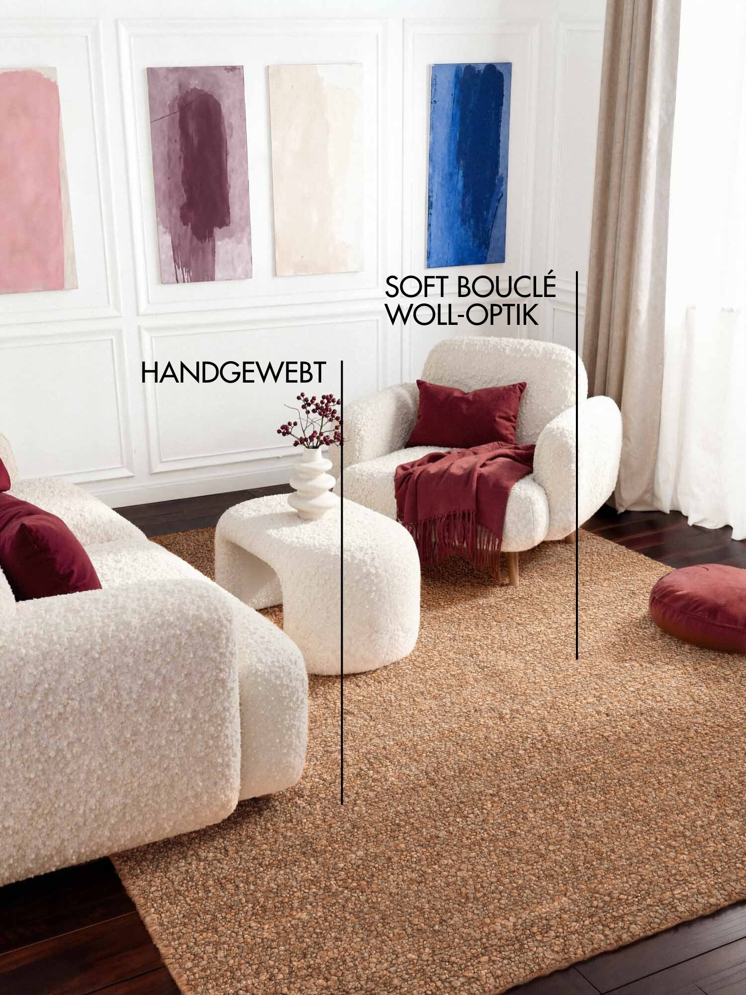 Teppich TED BAKER "Soft Bouclé Portobello, auch als Läufer", beige, B:120cm H:10mm L:170cm, Polyester, Teppiche, Teppich, Woll-Optik, Bouclé Meliert, Wohnzimmer, Esszimmer, Schlafzimmer, Flur 2
