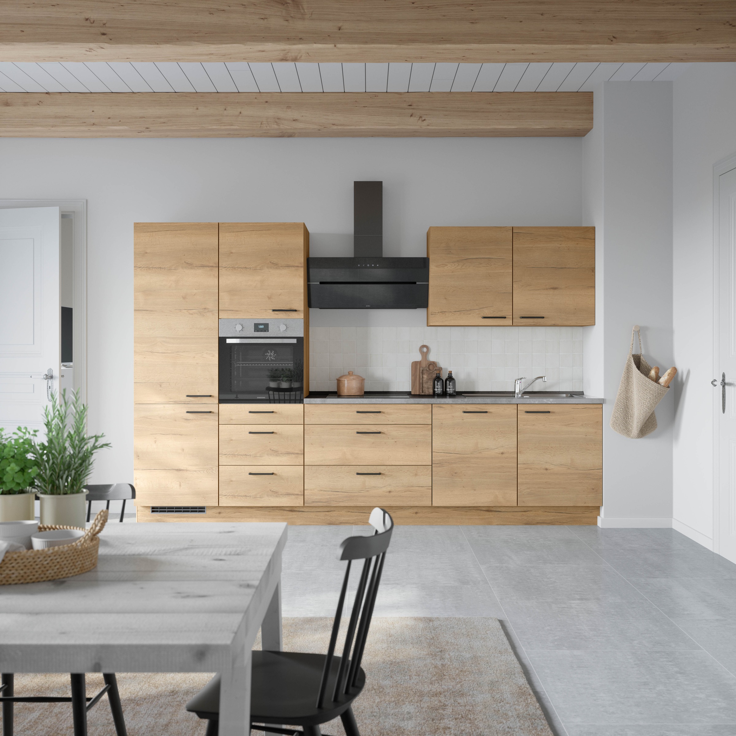 nobilia® Küchenzeile »"Structura II"«, vormontiert, Ausrichtung wählbar, Breite 330 cm, wahlw. mit E-Geräten