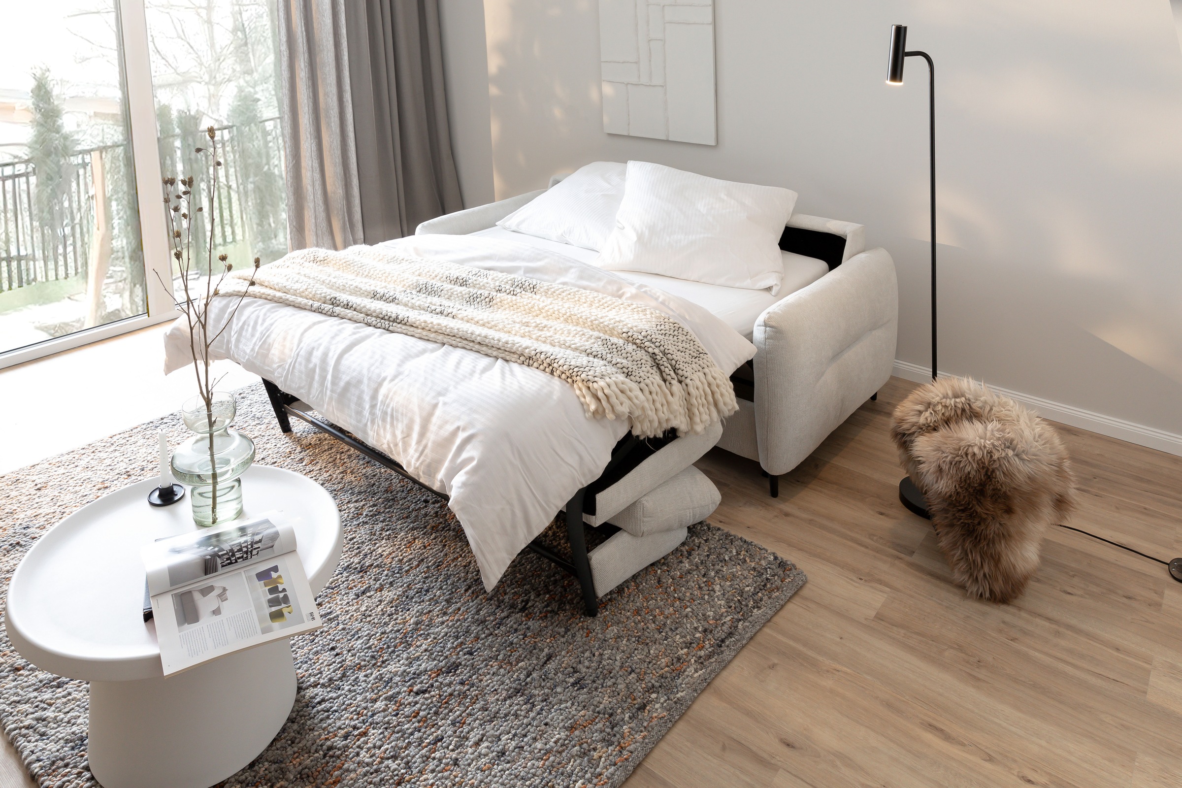 Home affaire 3-Sitzer »Clevina, Schlafsofa mit Kaltschaummatratze, Breite 216 cm« Sofa & Bett in einem – kinderleicht ausklappbar & freistellbar im Raum