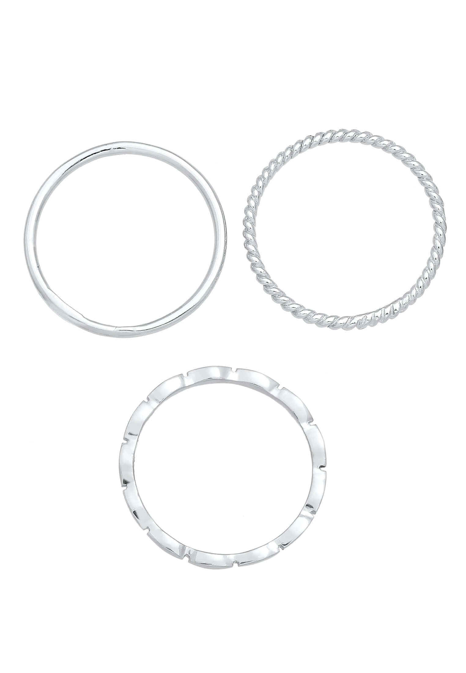 Elli Ring-Set »Ring Stapelringe Stacking Bandring 3er Set 925 Silber«