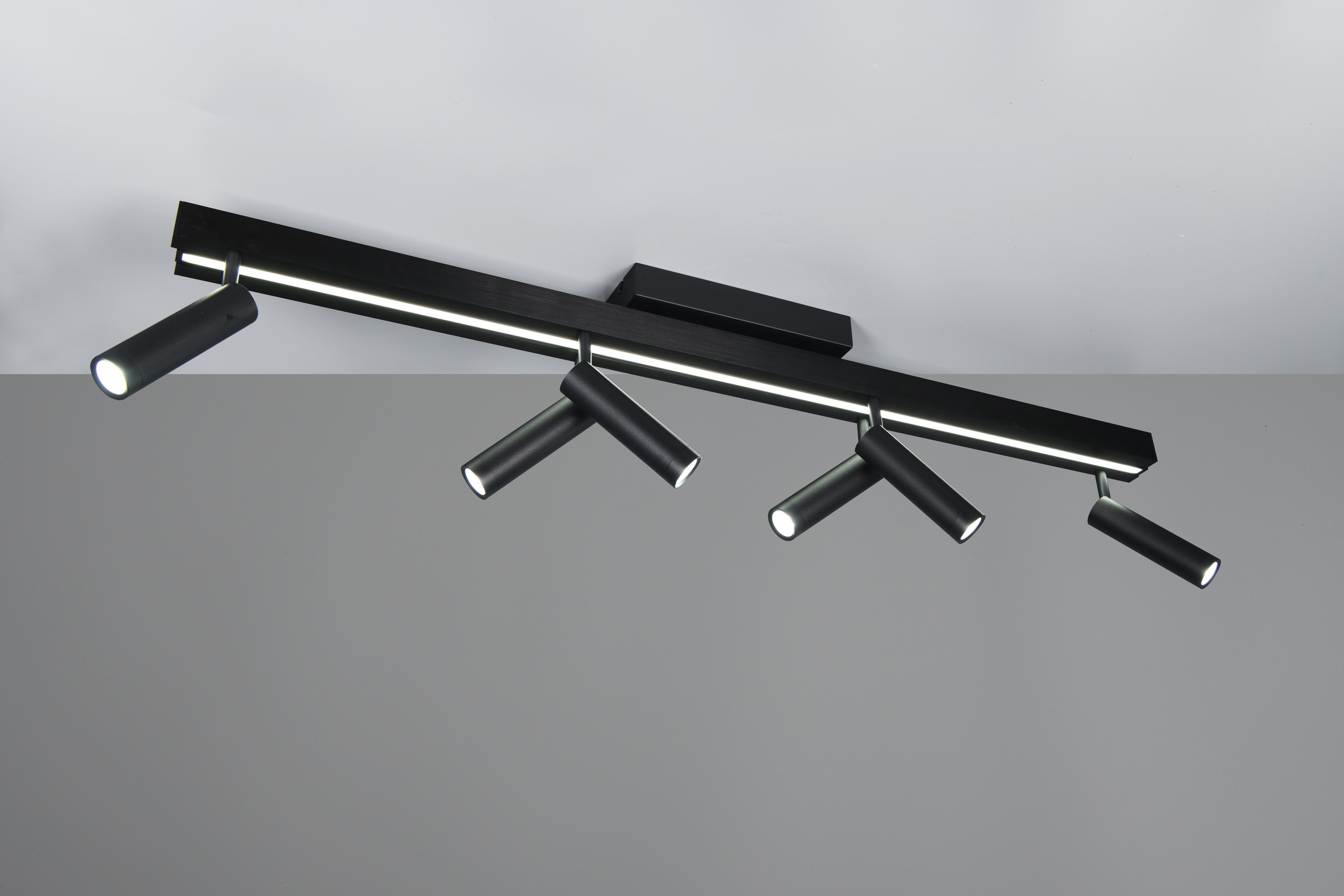 TRIO Leuchten LED Deckenleuchte »ZENO ausziehbare LED Deckenlampe mit 6 verstellbaren Spots dimmbar CCT«, 6 flammig, Leuchtmittel LED-Board | LED fest integriert, getrennt schaltbare Spots, Lichtfarbe einstellbar inkl Fernbedienung