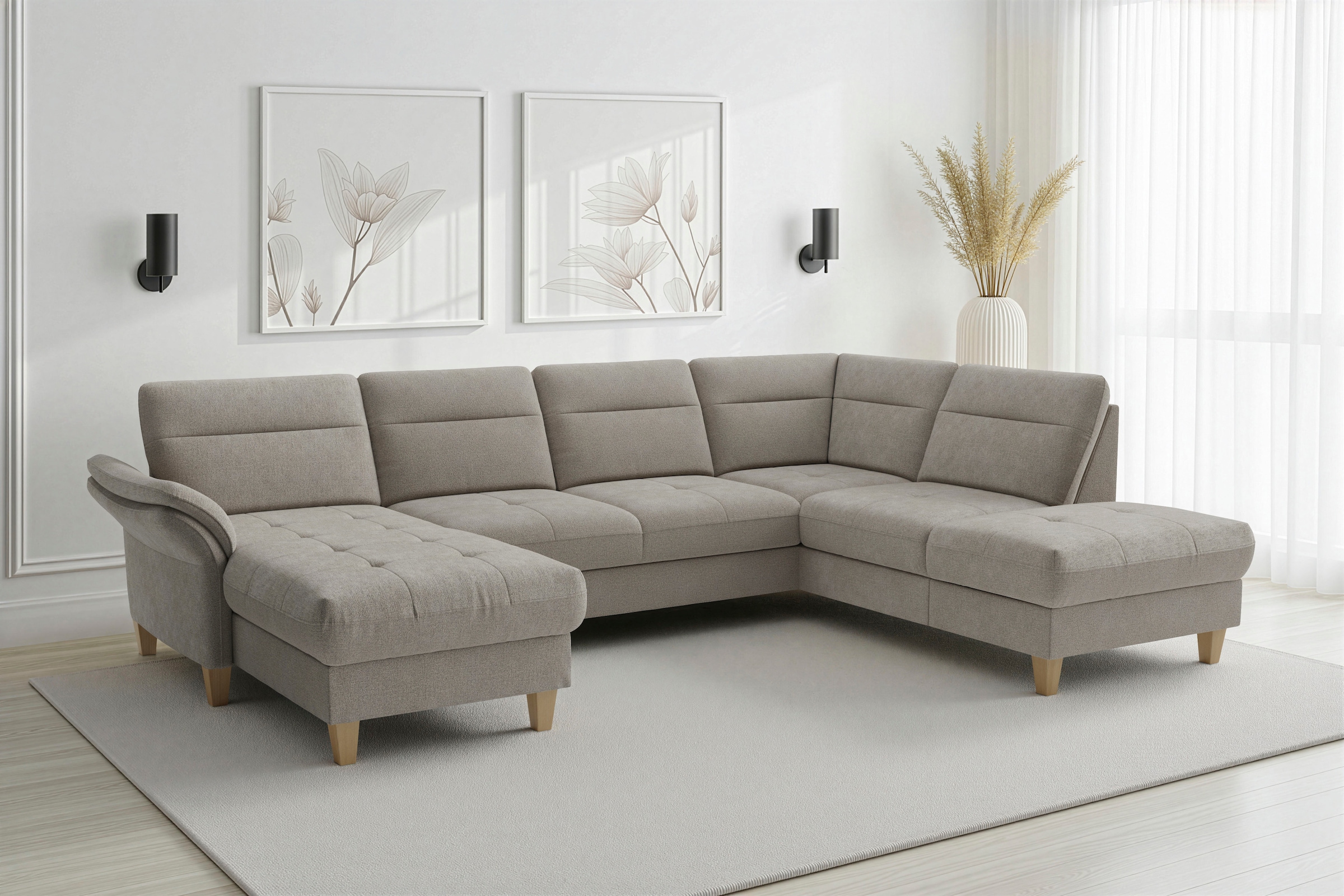 sit&more "Pamela U-Form, B: 292 cm, optional Schlaffunktion & Bettkasten" mit Federkern