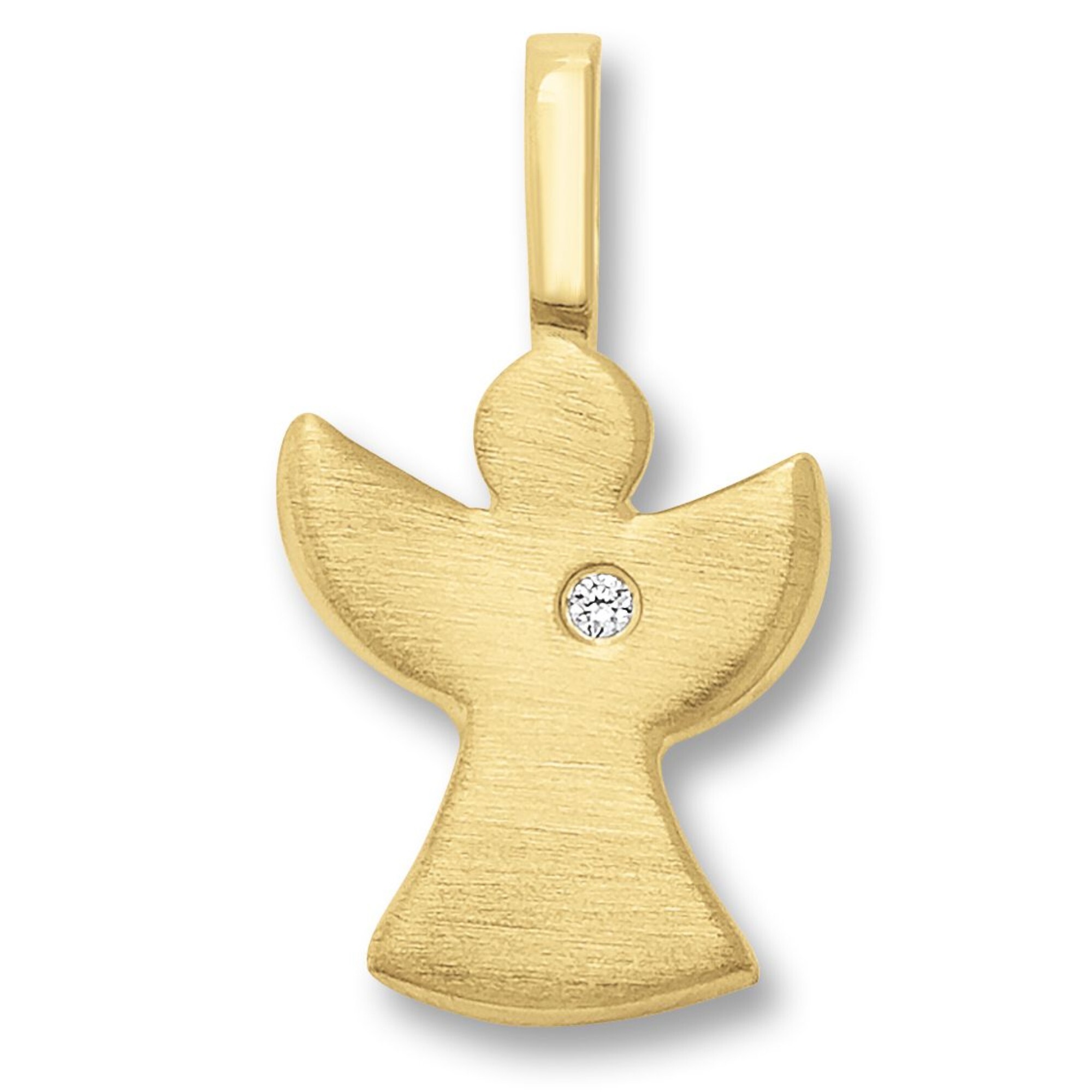 ONE ELEMENT Mädchen Kettenanhänger "Zirkonia Engel Anhänger aus 333 Gelbgold", Gelbgold 333 Goldgold, Gelbgold 333, Gold, Schmuckanhänger, Dezente
