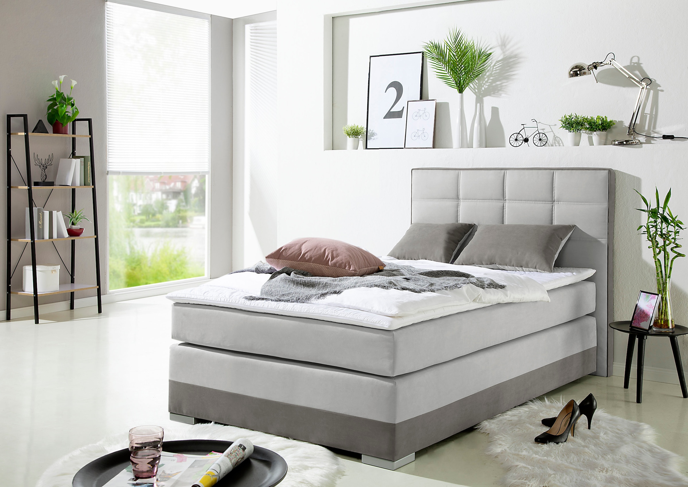 INOSIGN Boxspringbett, inklusive Topper und Wendekissen