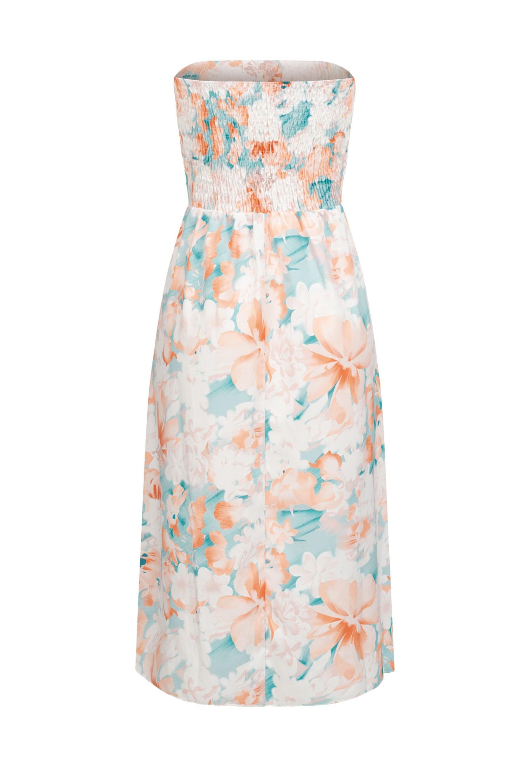 CLOUD 5IVE Shirtkleid »CLOUD 5IVE Bandeau Kleid in Wrap Look und AOP Blumen Print«, (1 tlg.)