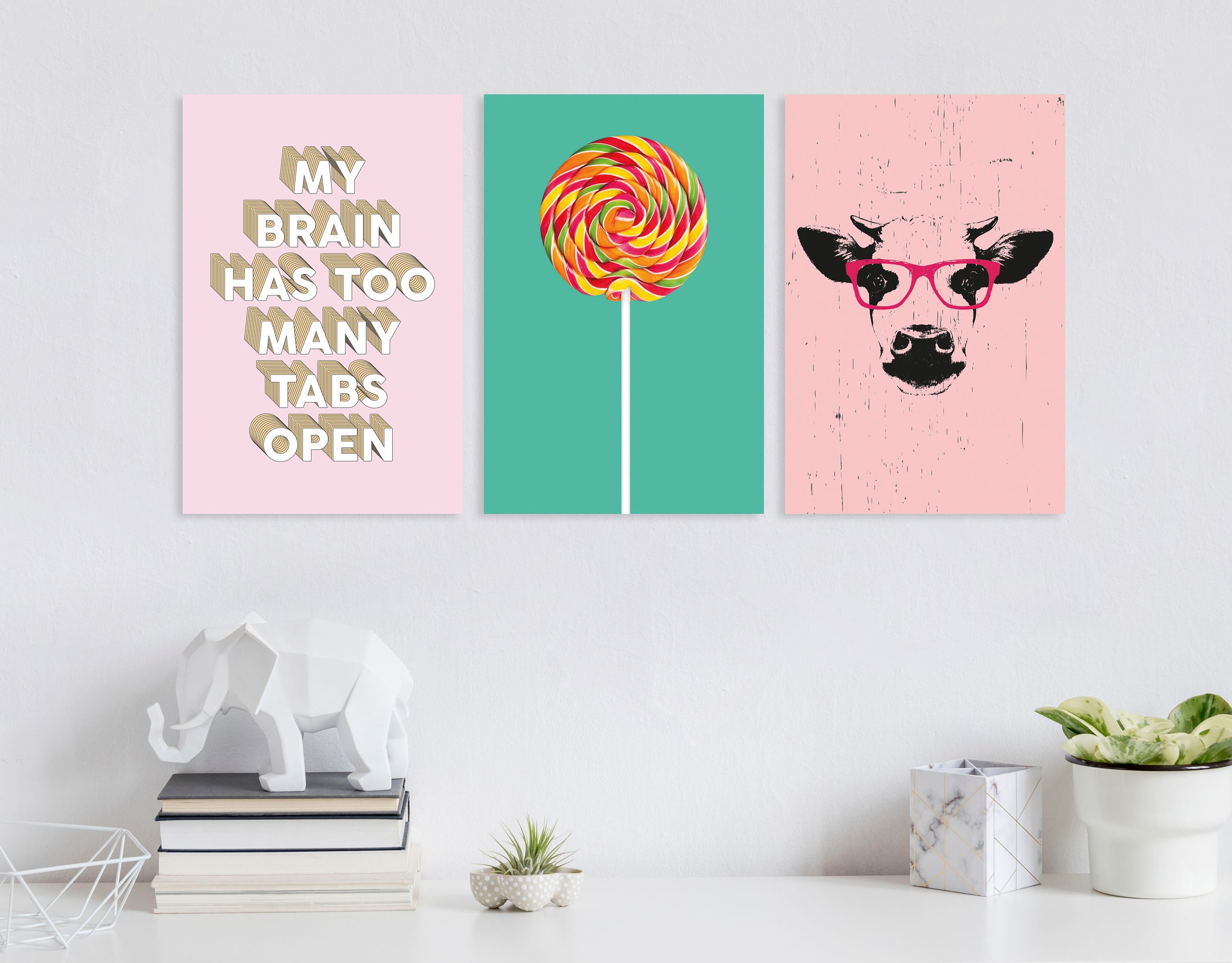 queence Leinwandbild »Spruch Brain«, Kunst-Modern-Schriftzug-Sprüche & Texte, Premium-Leinwandstoff, Handarbeit aus Deutschland